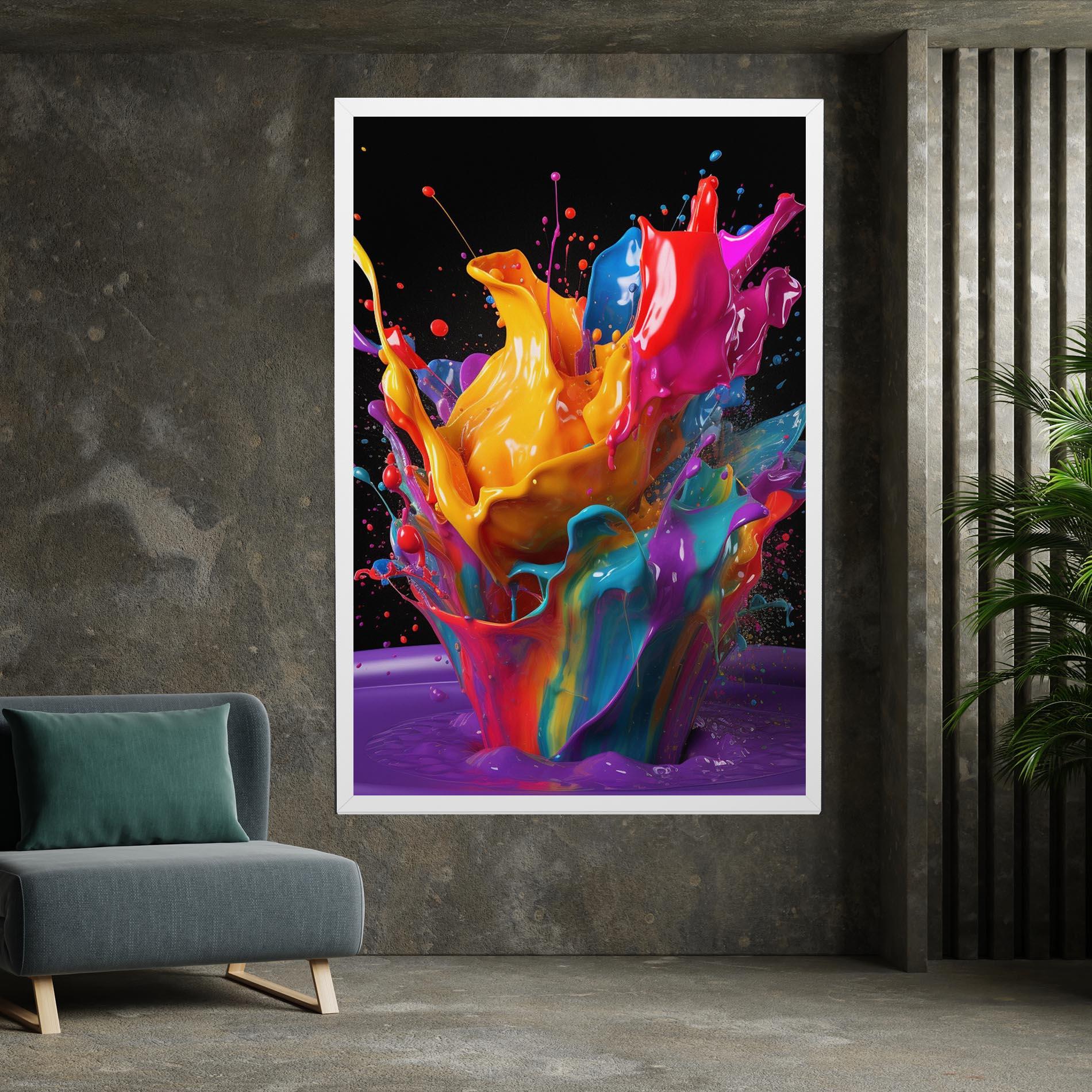 Vászonkép Brightly Color Splashing mockup 7