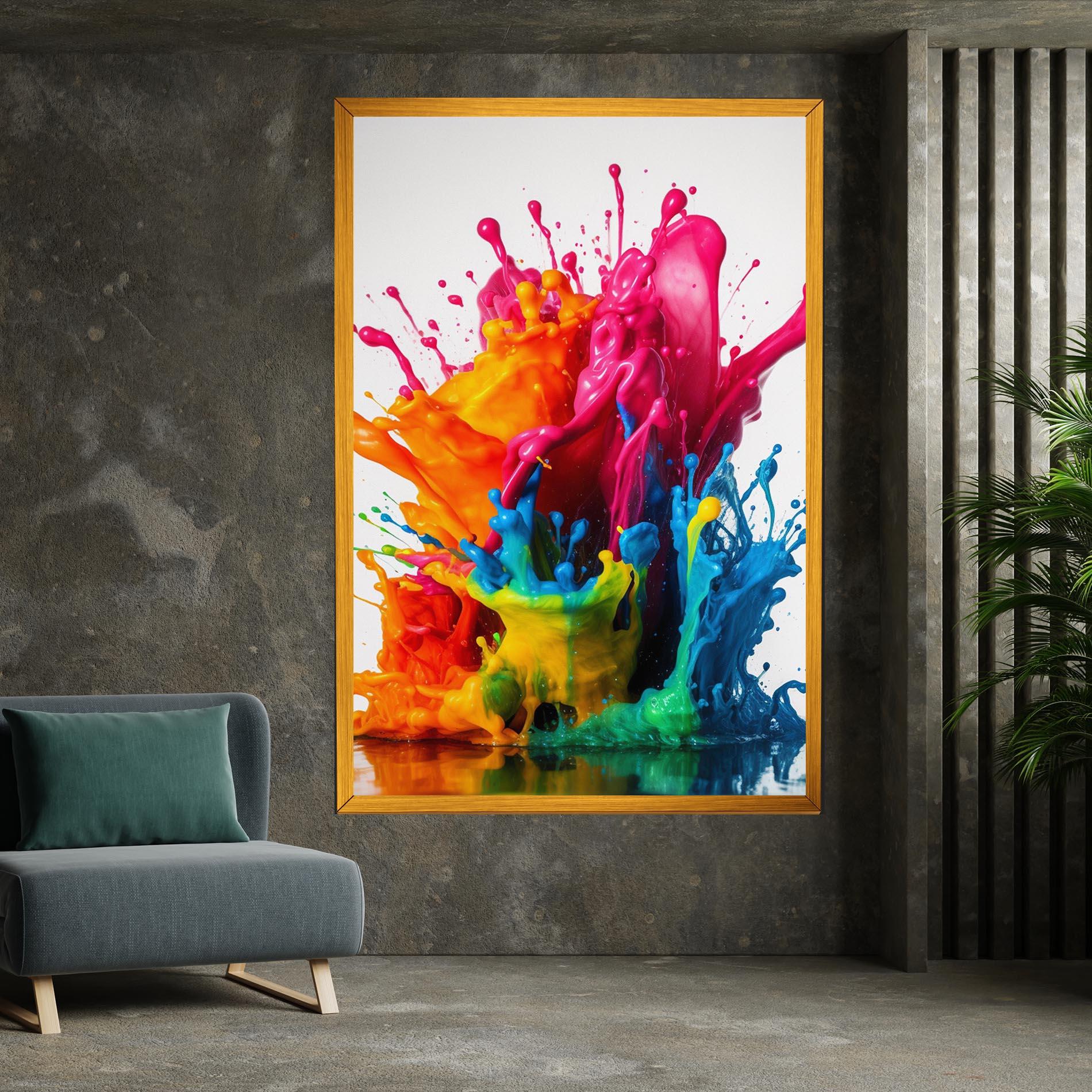 Vászonkép Colorful Explosion Paint mockup 7