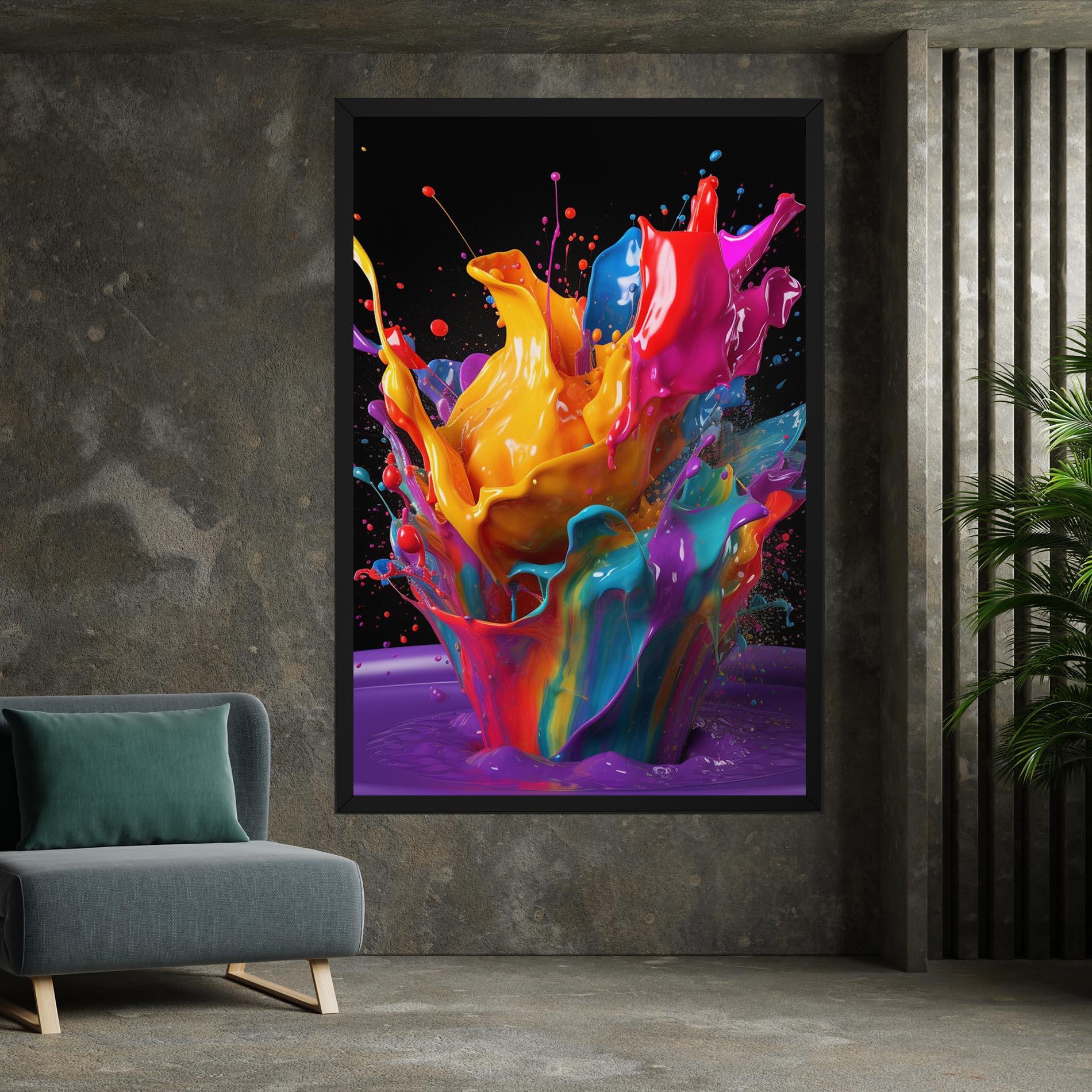 Vászonkép Brightly Color Splashing mockup 7