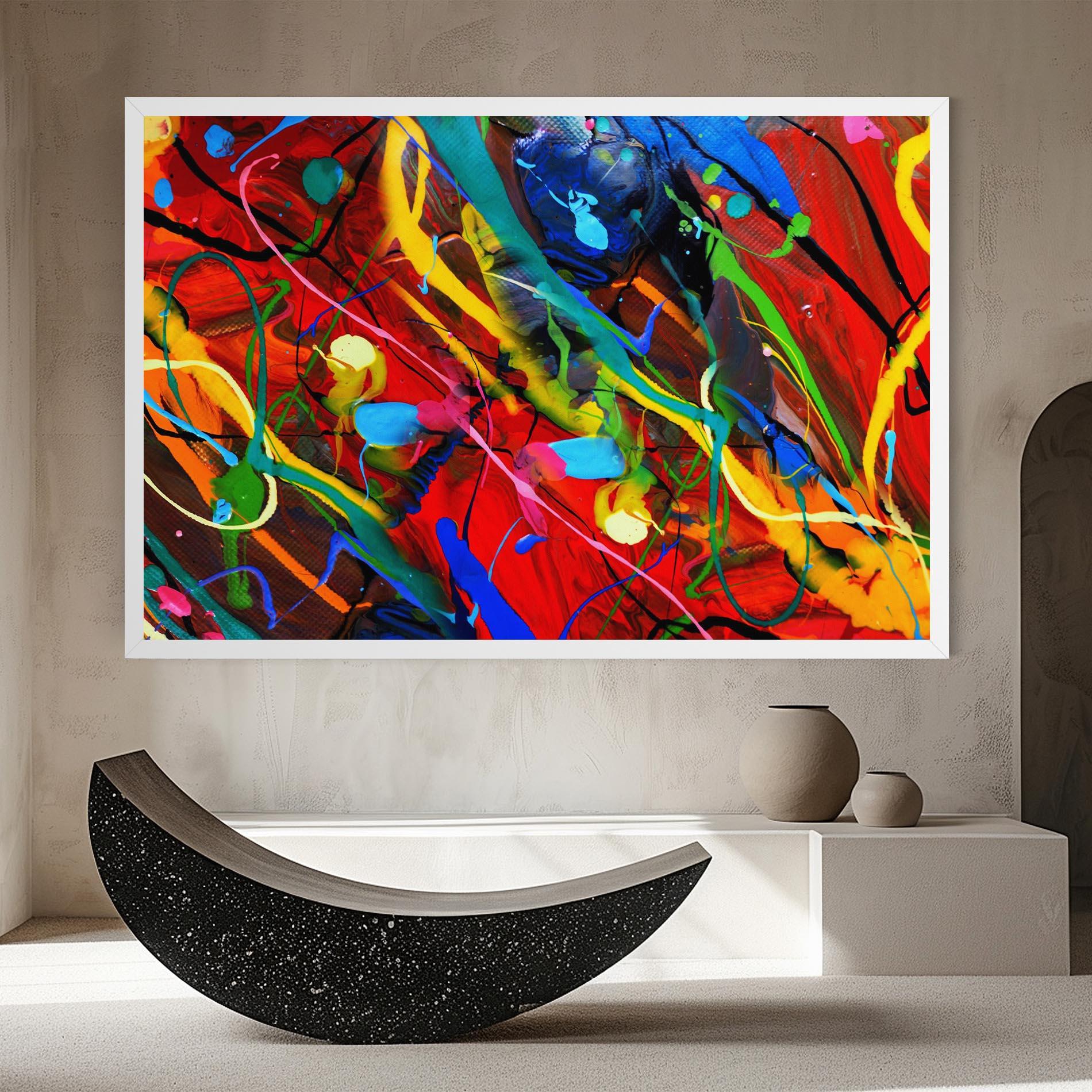 Vászonkép Hand Draw Red Painting mockup 8