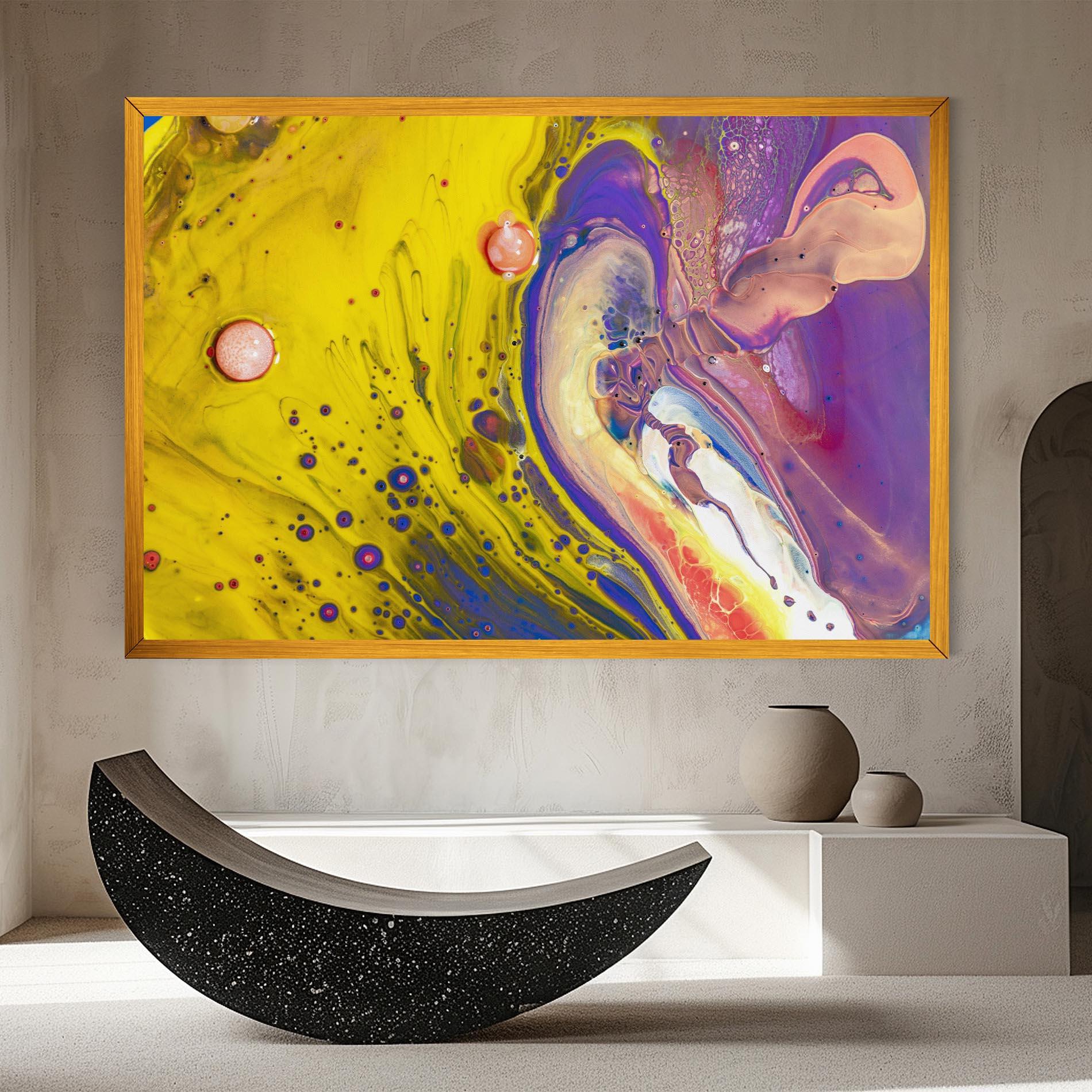 Vászonkép Colorful Liquid Marble mockup 8