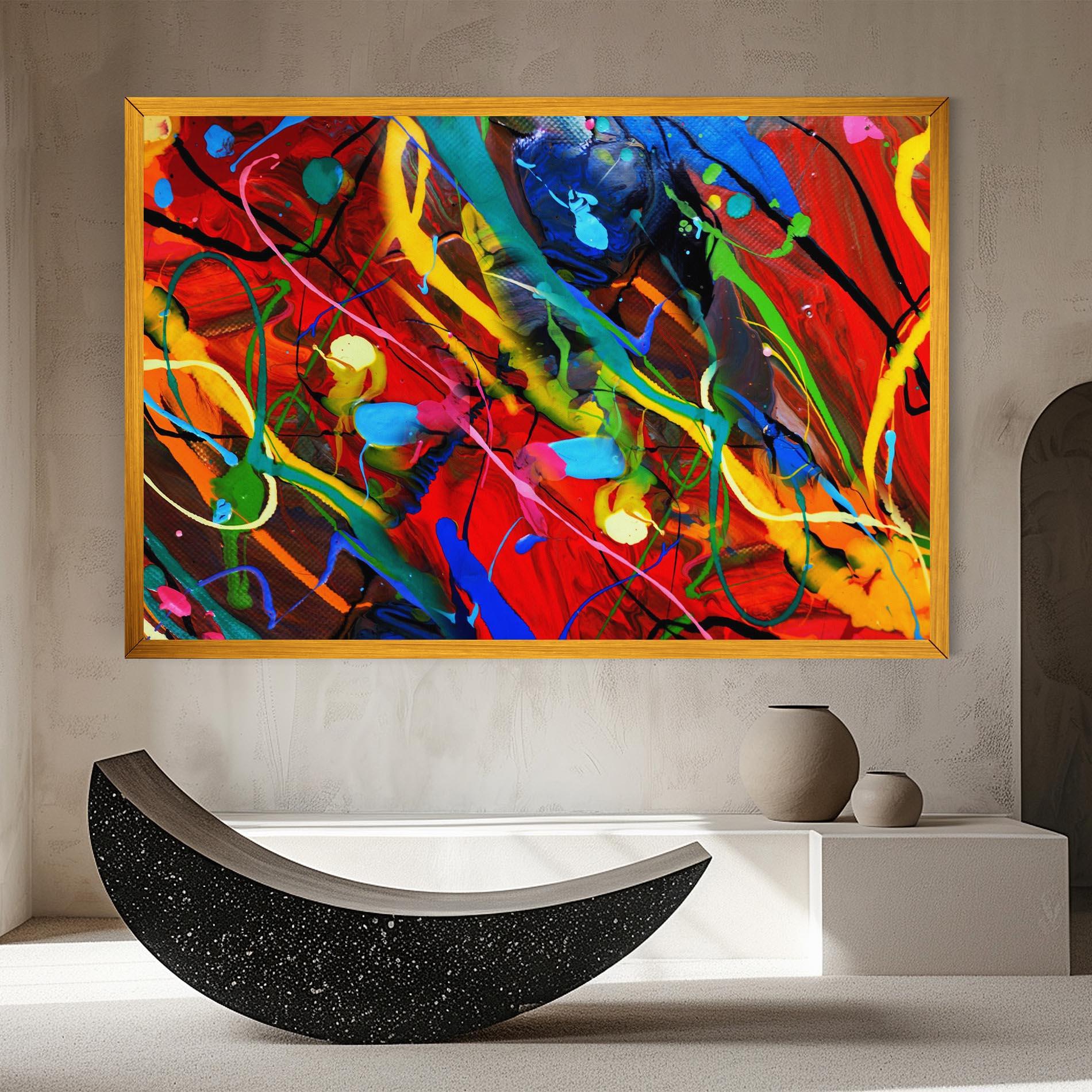 Vászonkép Hand Draw Red Painting mockup 8