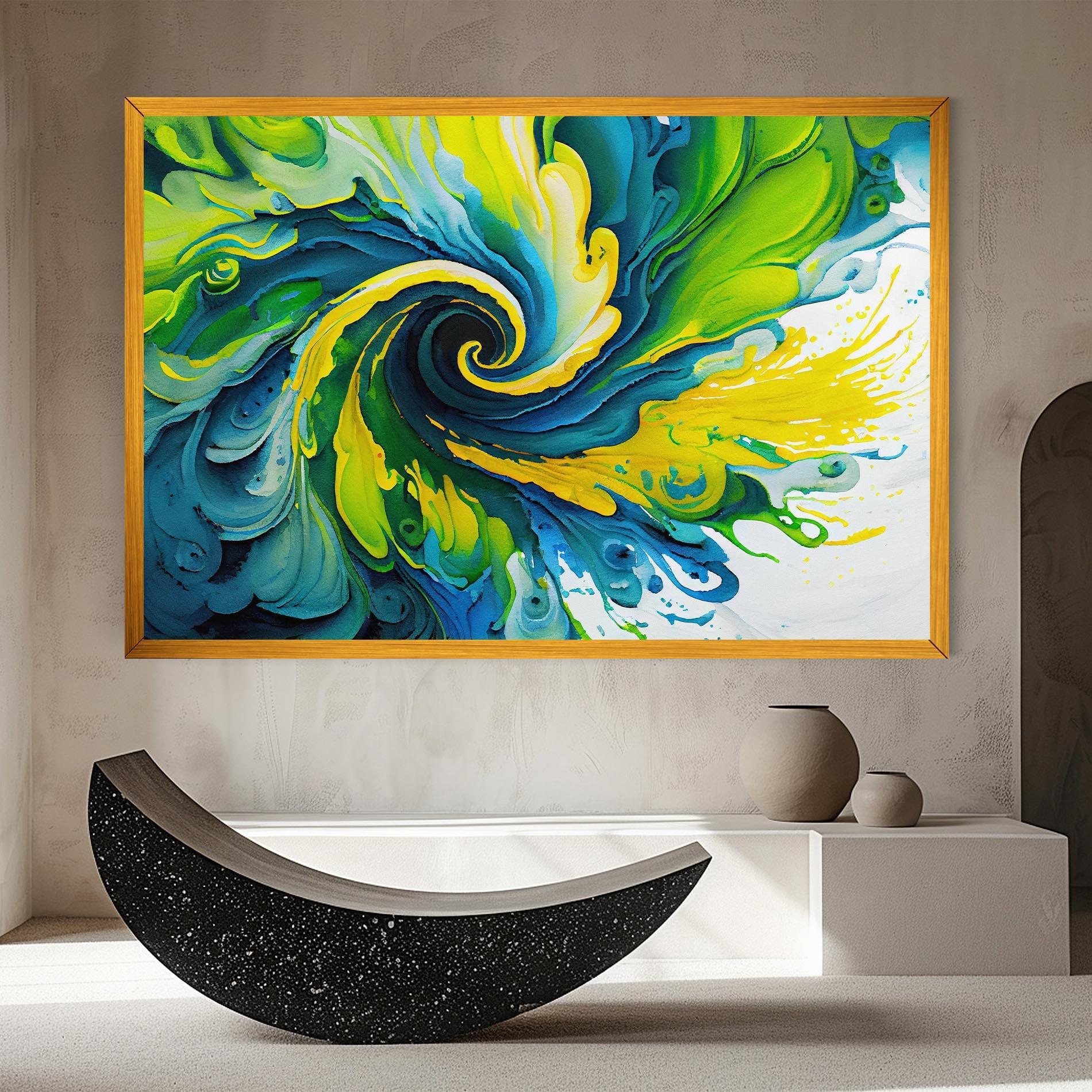 Vászonkép Yellow Green Spiral mockup 8