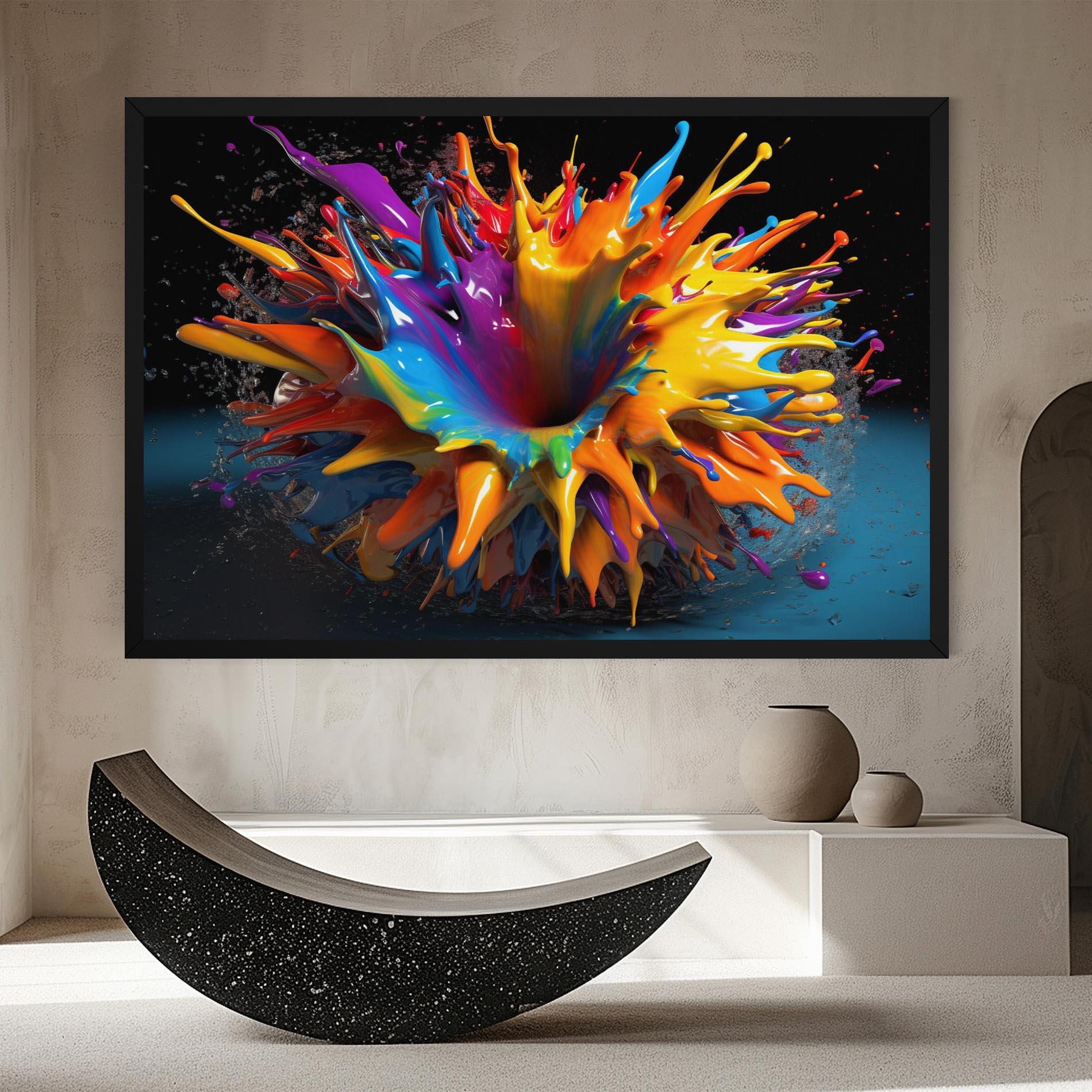 Vászonkép 3d Color Splash mockup 8