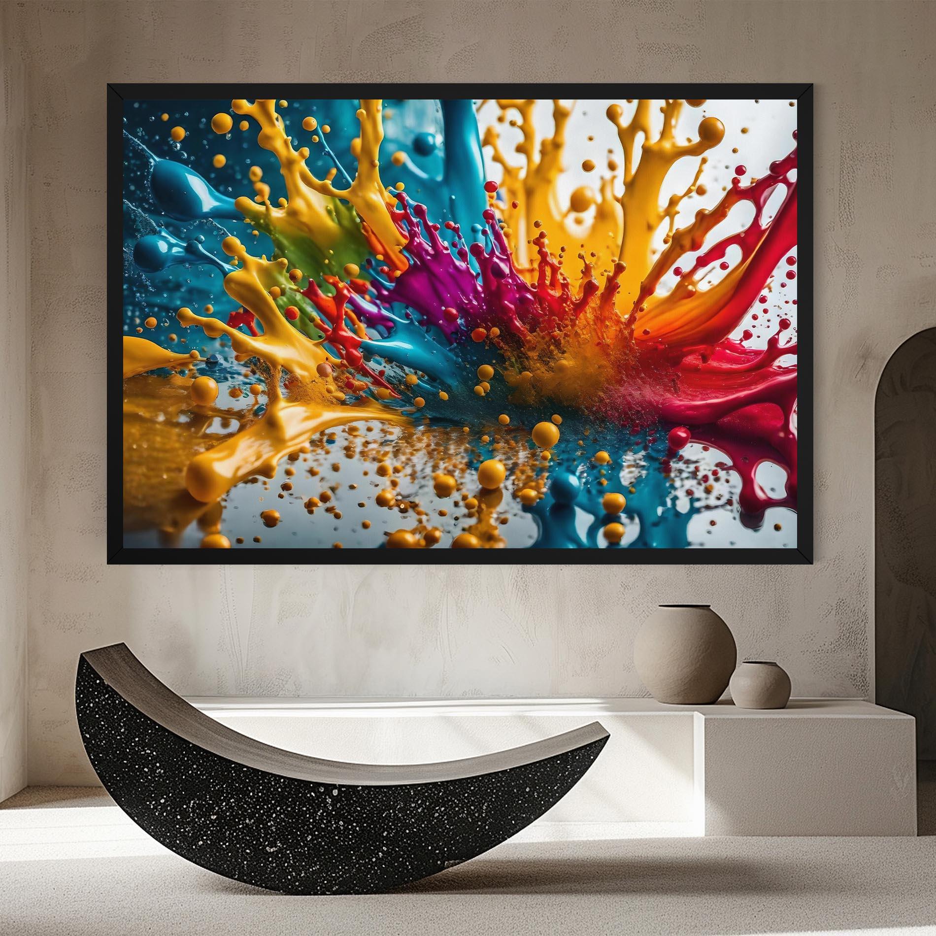 Vászonkép Colorful Water Splash mockup 8