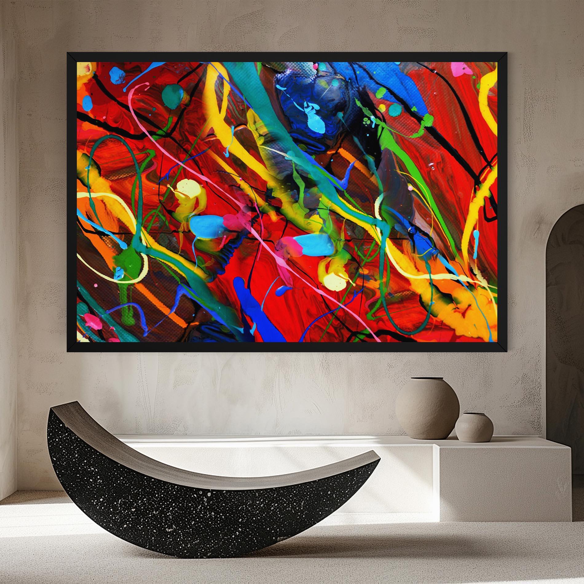 Vászonkép Hand Draw Red Painting mockup 8