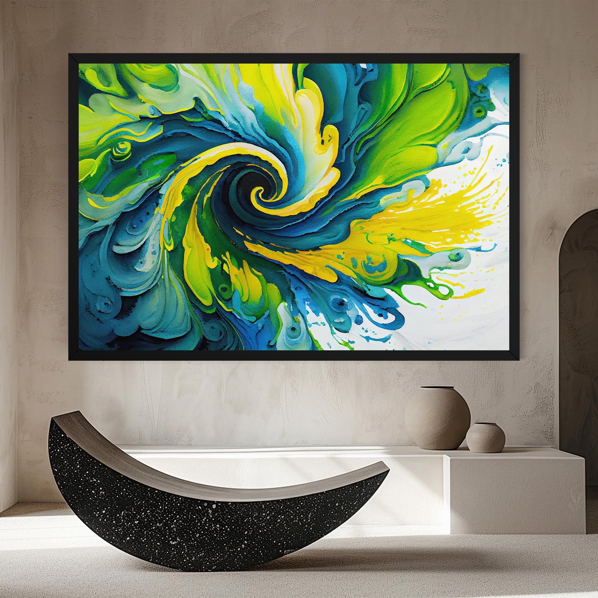 Vászonkép Yellow Green Spiral mockup 8