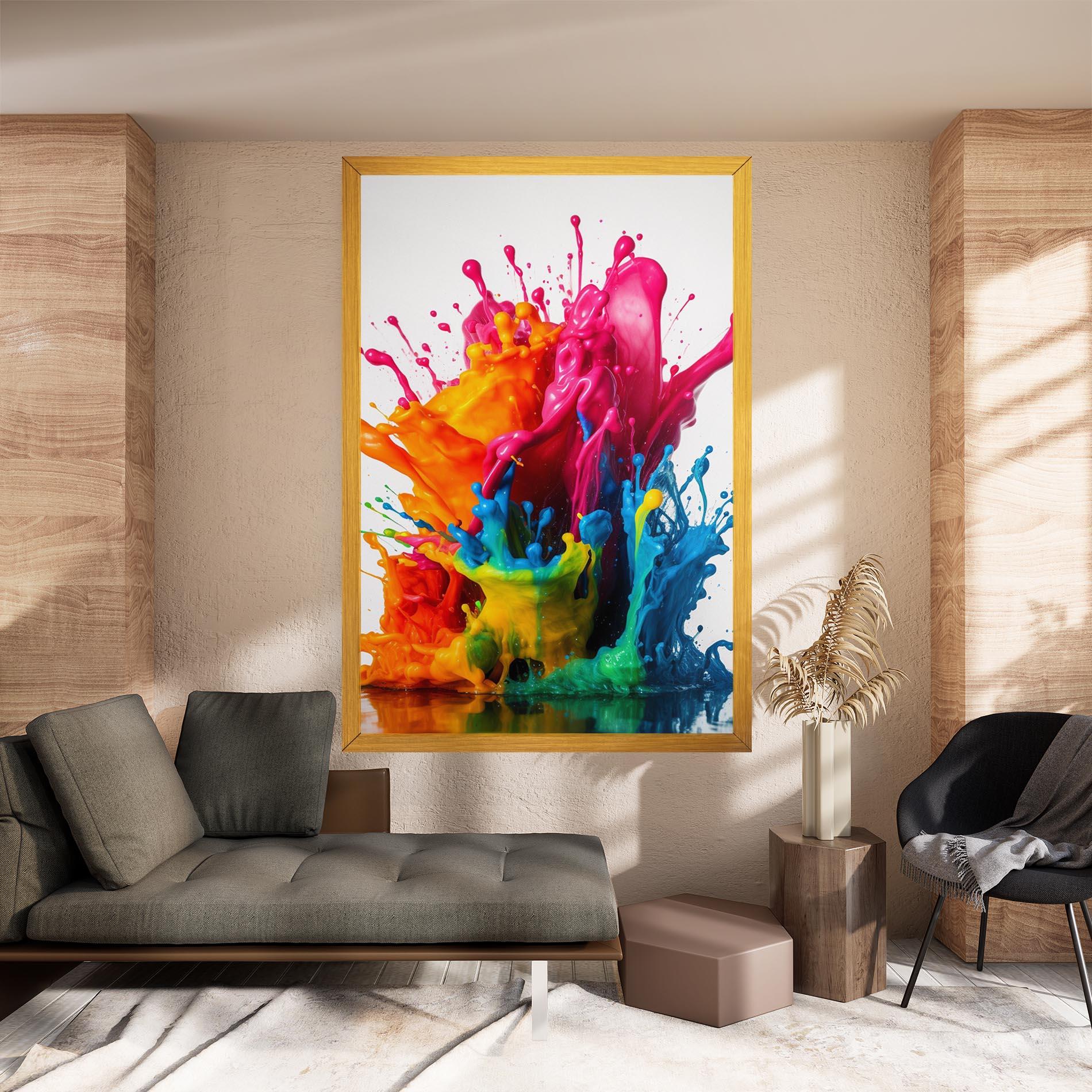 Vászonkép Colorful Explosion Paint mockup 8