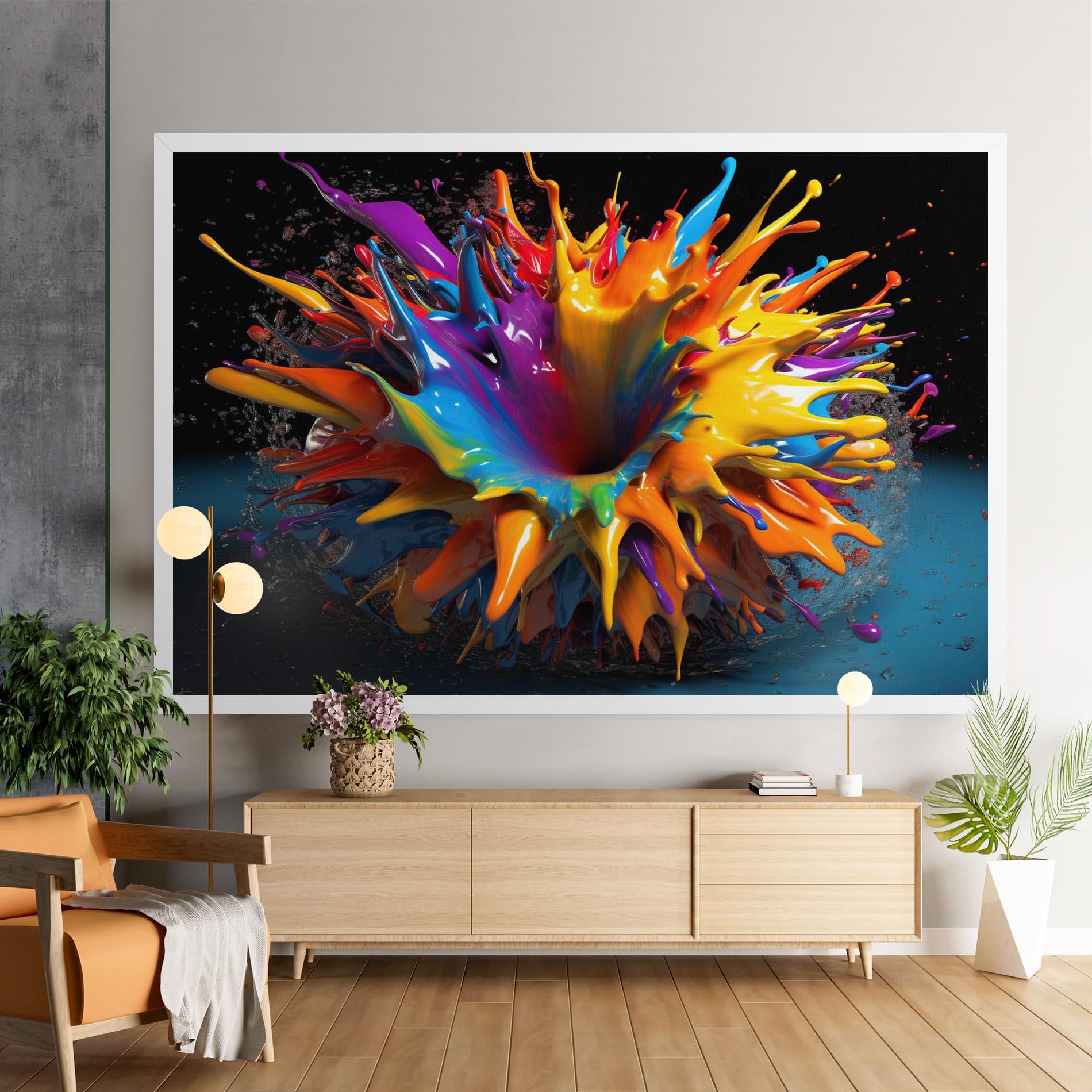 Vászonkép 3d Color Splash mockup 9