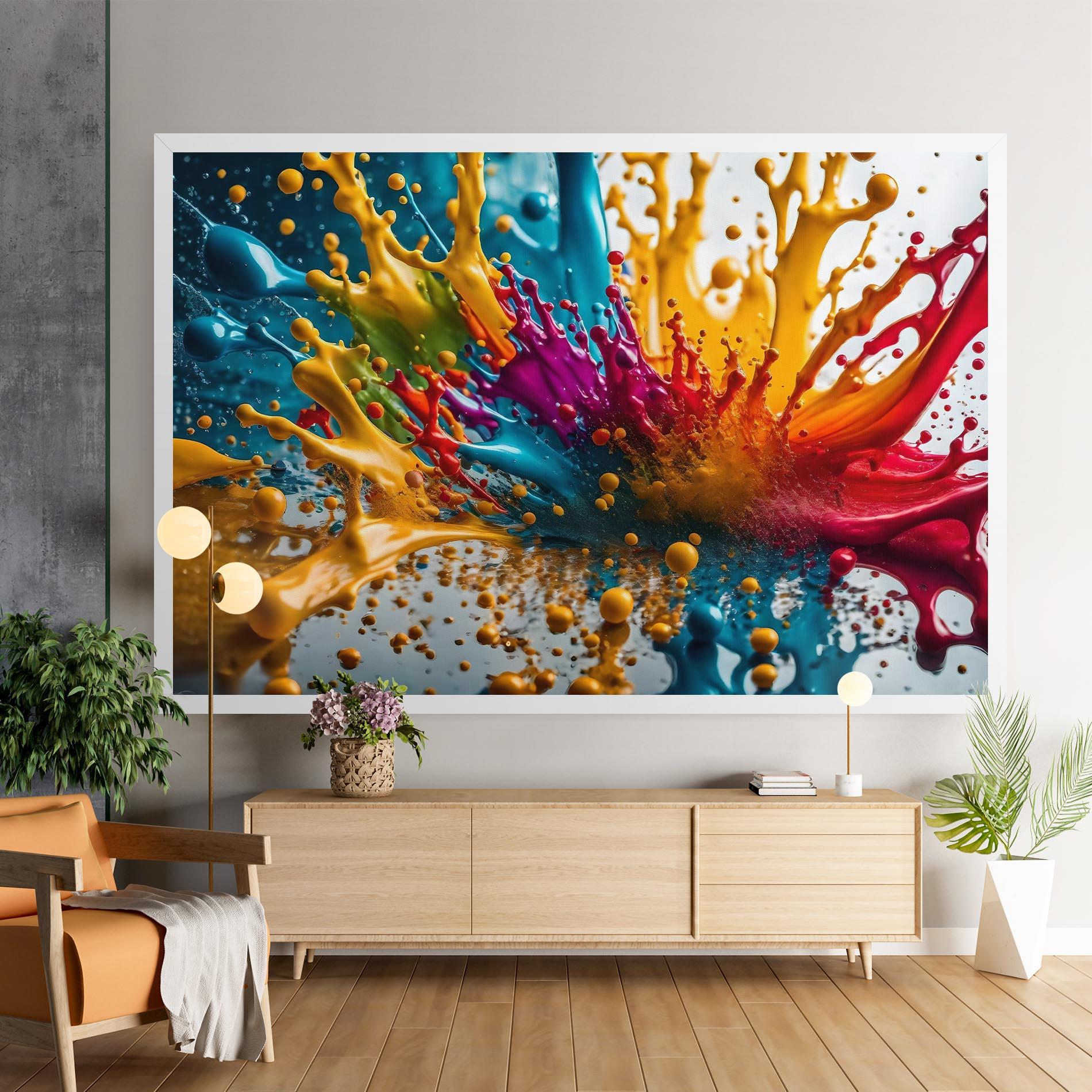 Vászonkép Colorful Water Splash mockup 9