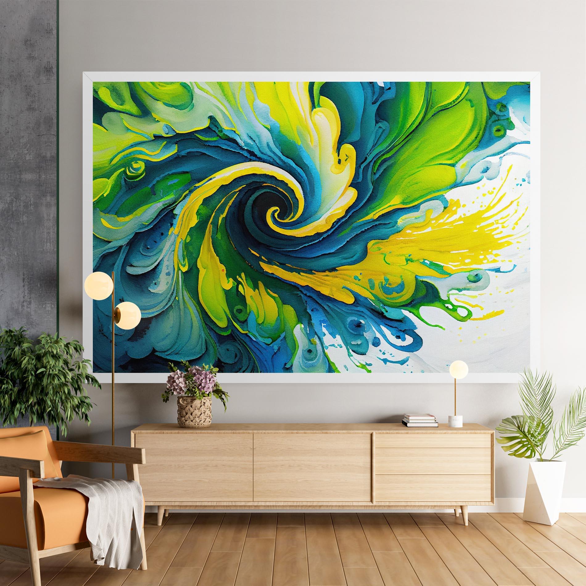 Vászonkép Yellow Green Spiral mockup 9