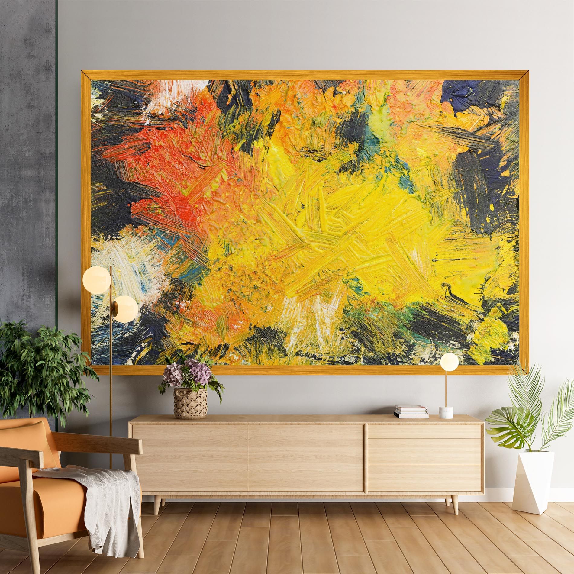 Artistic Yellow Painting mockup 9