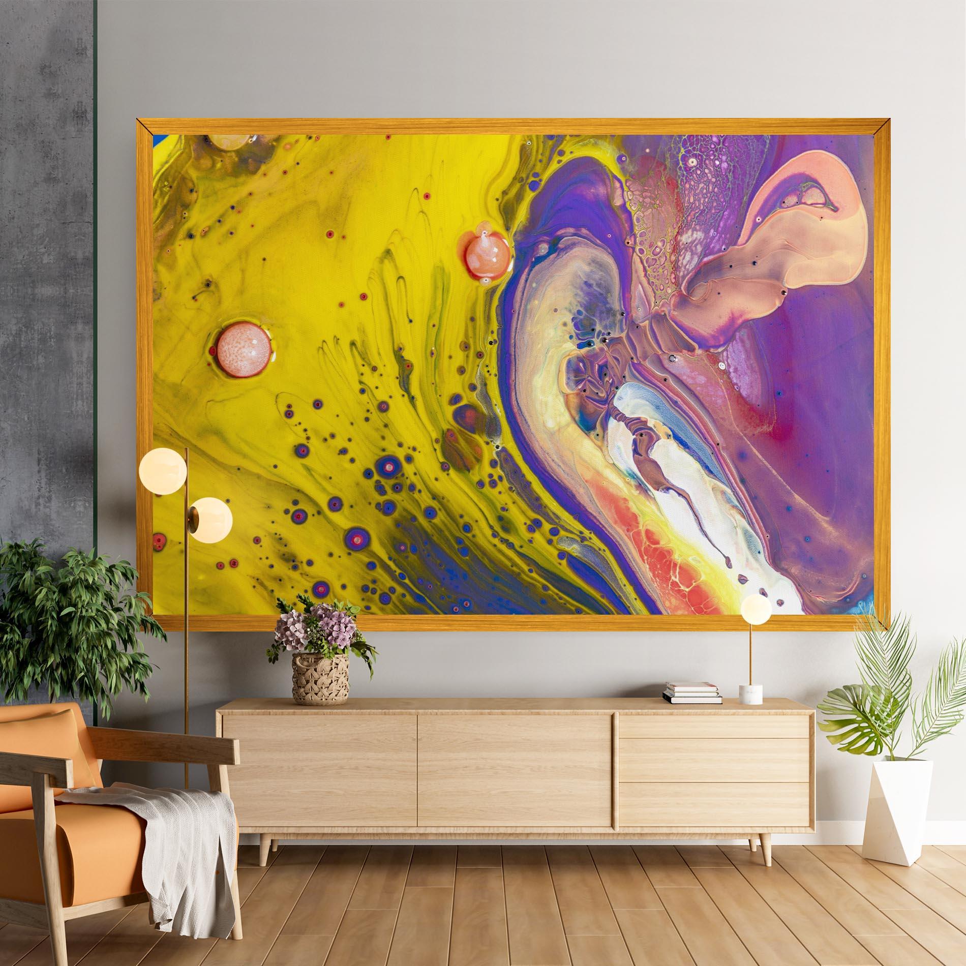 Vászonkép Colorful Liquid Marble mockup 9