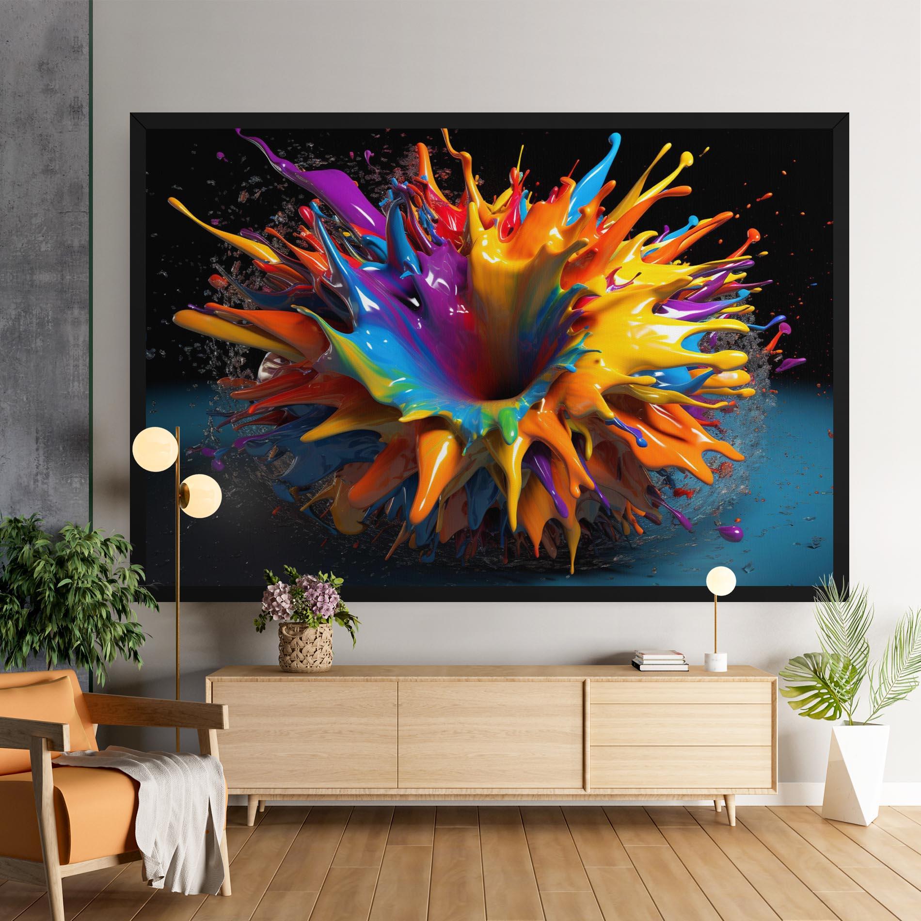 Vászonkép 3d Color Splash mockup 9