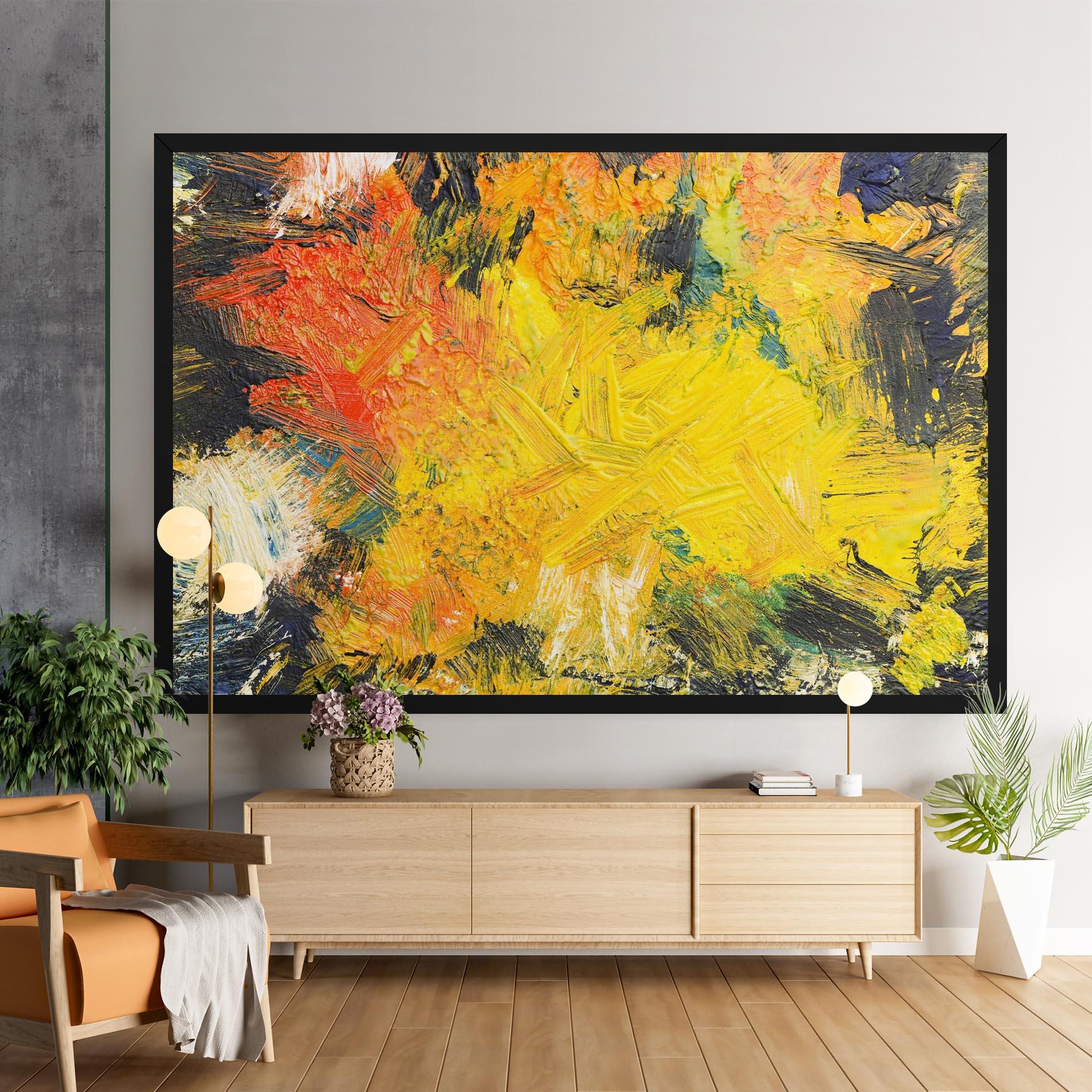 Vászonkép Artistic Yellow Painting mockup 9