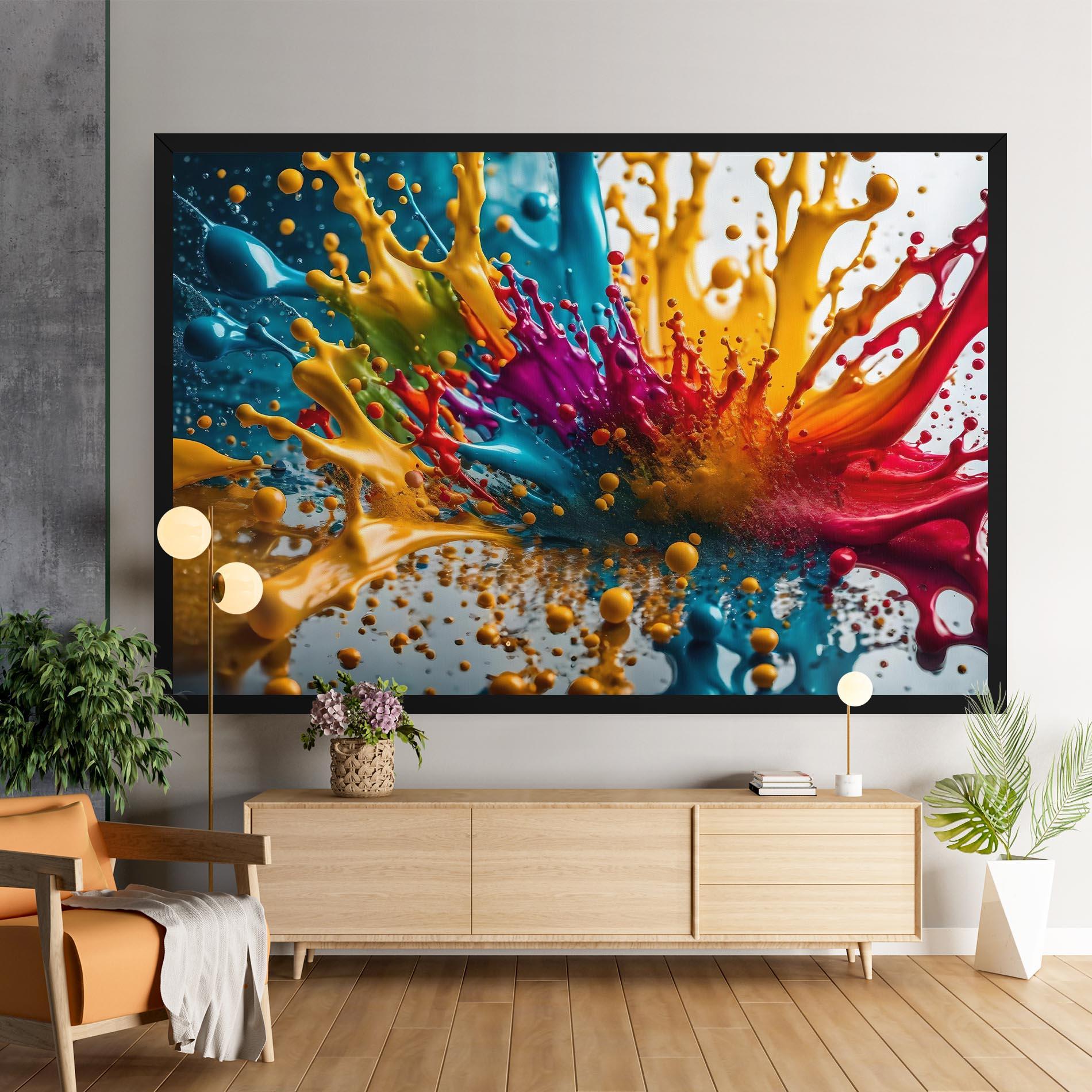 Vászonkép Colorful Water Splash mockup 9