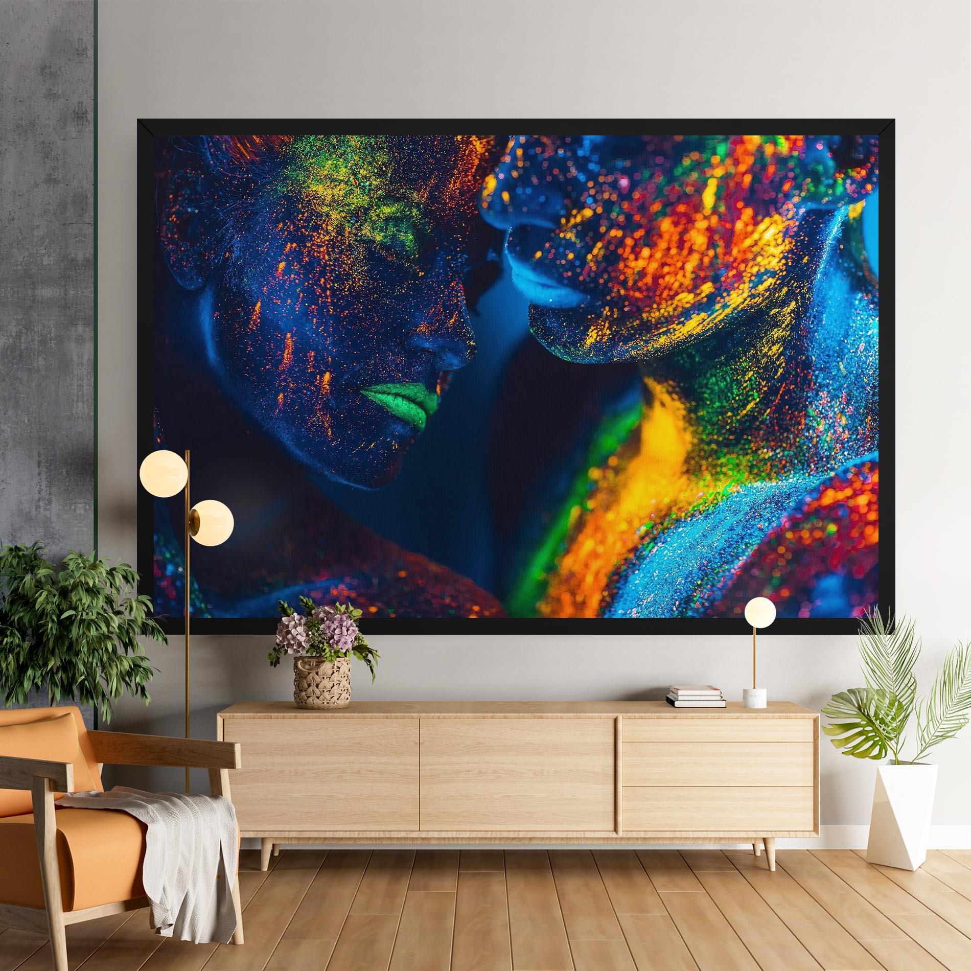 Vászonkép Fluorescent Green Lips mockup 9