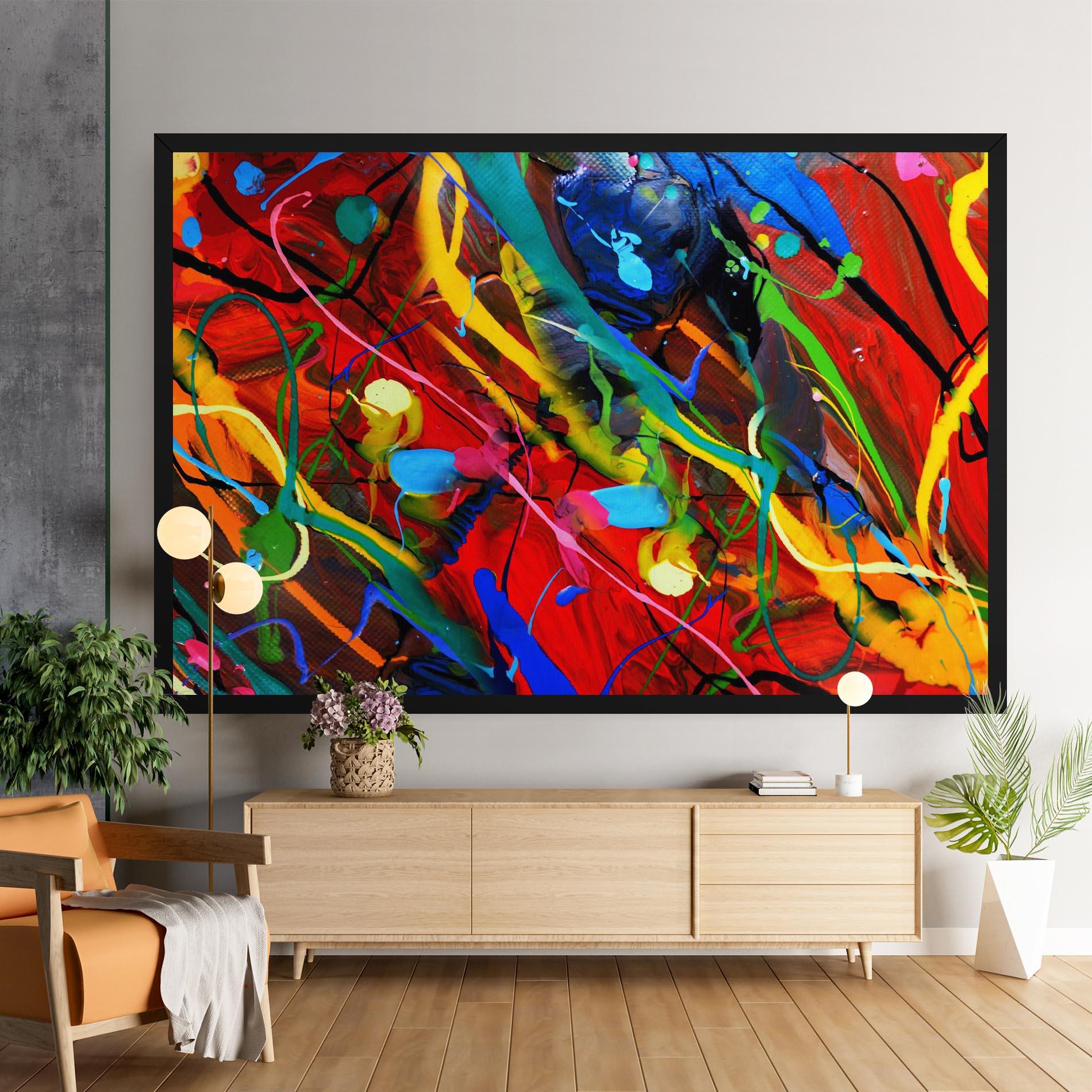 Vászonkép Hand Draw Red Painting mockup 9