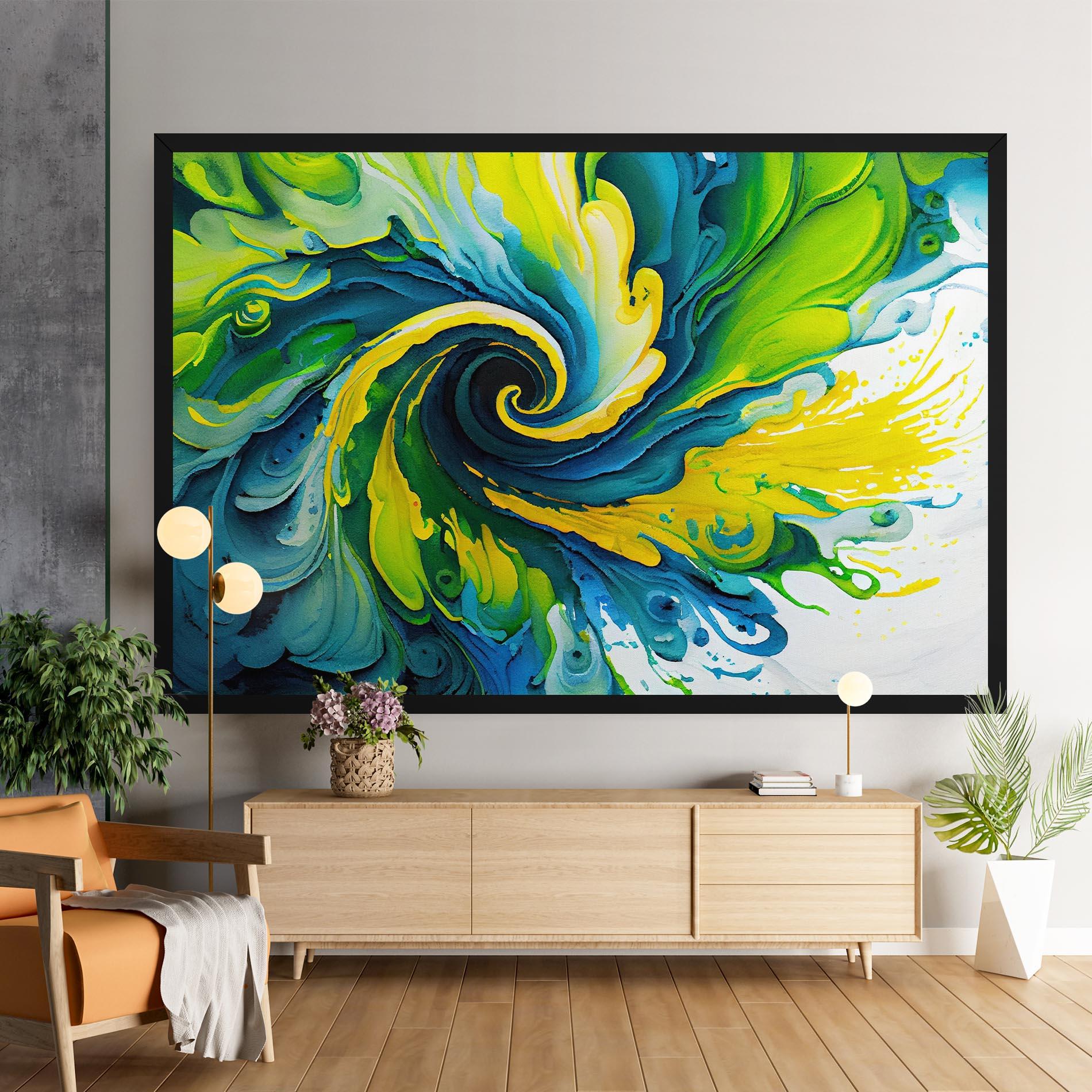 Vászonkép Yellow Green Spiral mockup 9