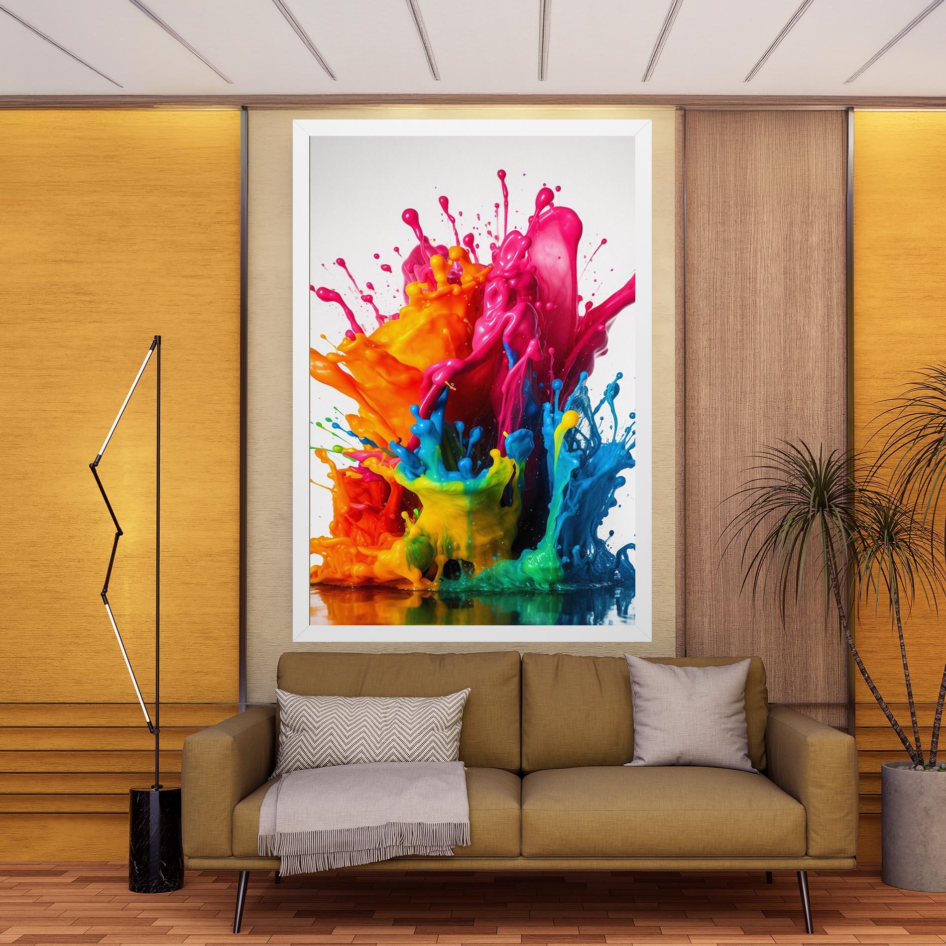 Vászonkép Colorful Explosion Paint mockup 9