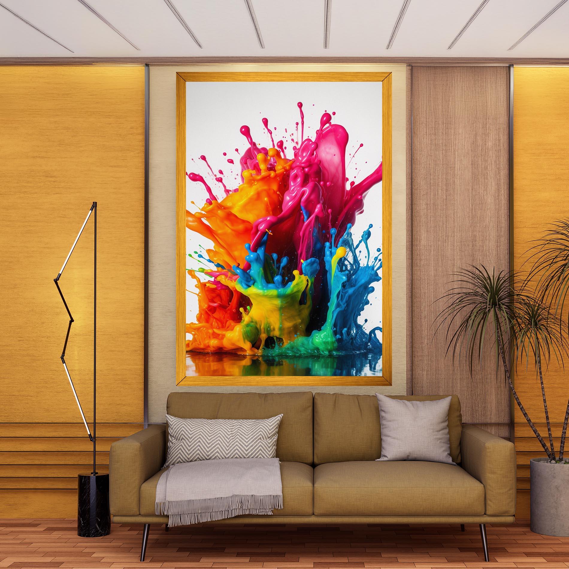 Vászonkép Colorful Explosion Paint mockup 9