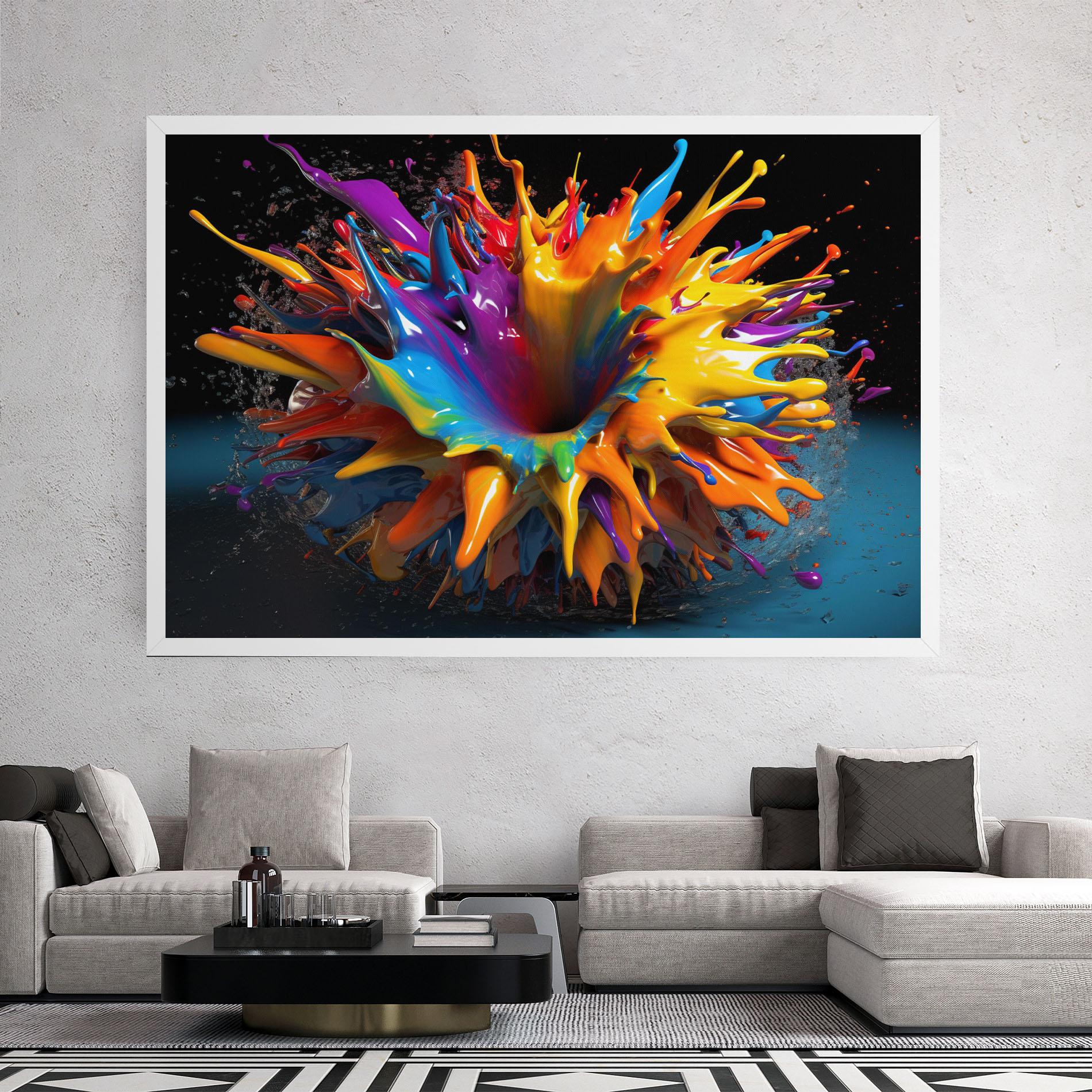 Vászonkép 3d Color Splash mockup 2
