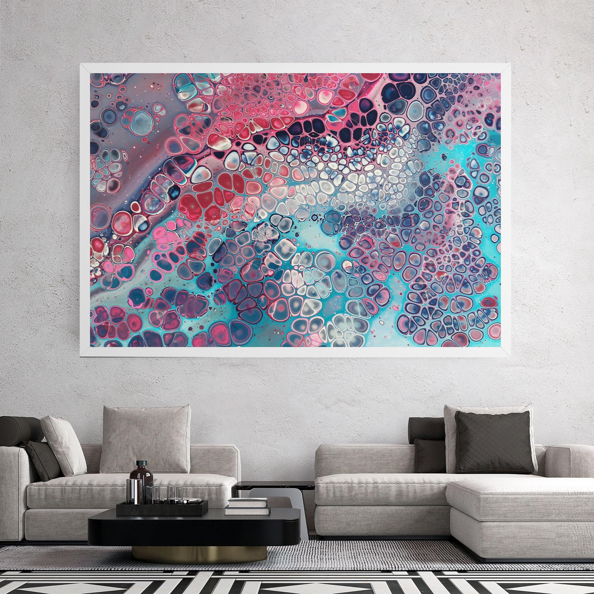 Vászonkép Abstract Blue Objects mockup 2