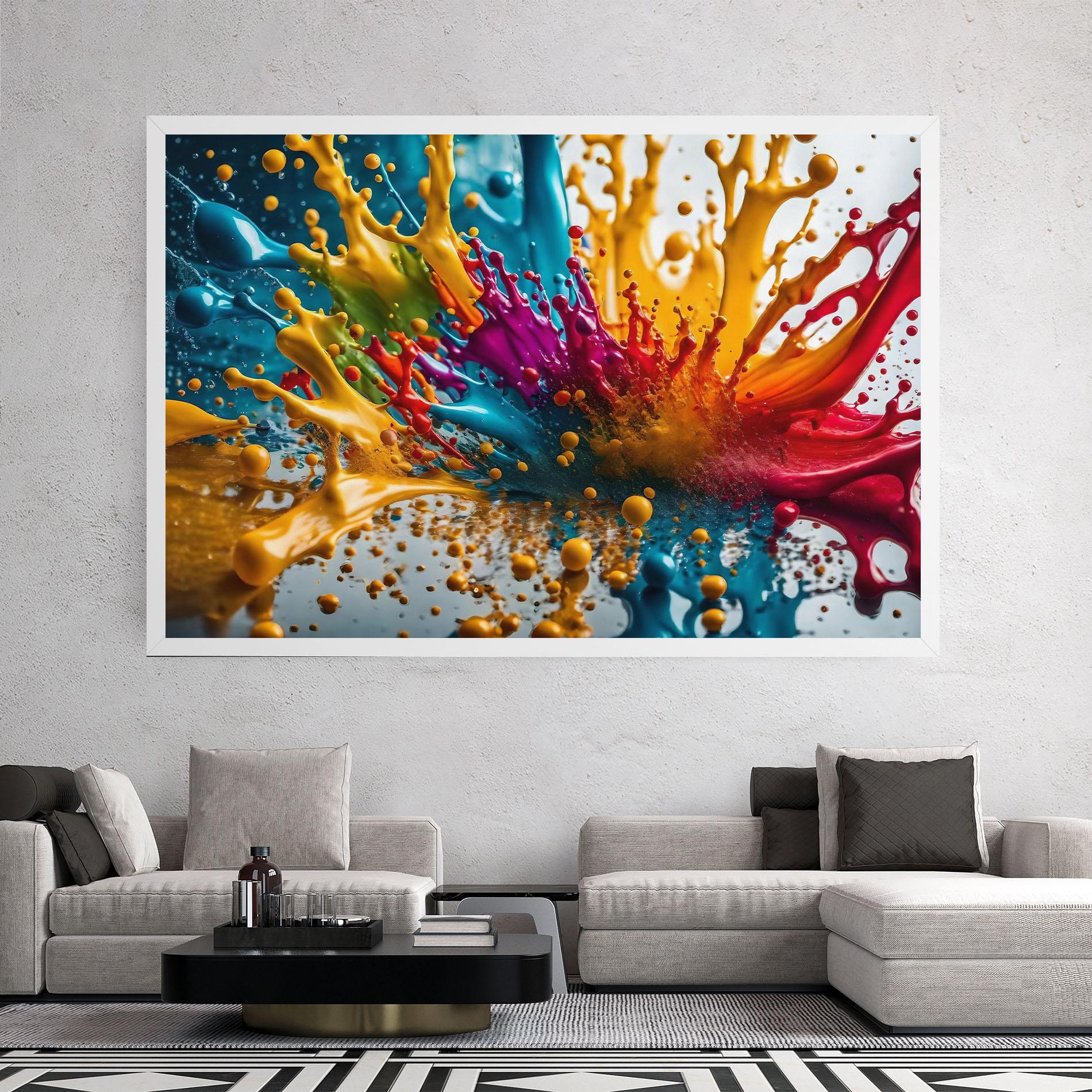 Vászonkép Colorful Water Splash mockup 2