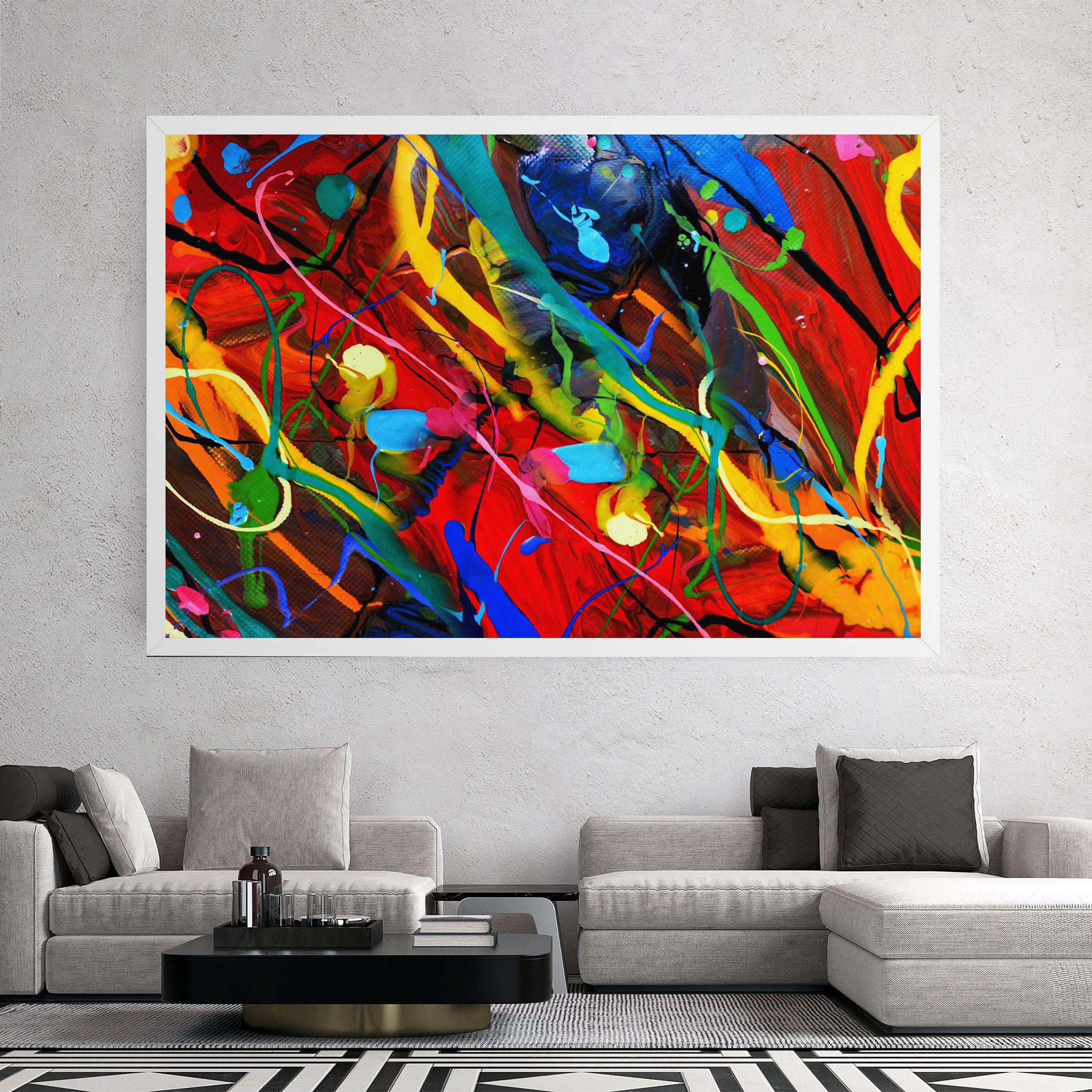 Vászonkép Hand Draw Red Painting mockup 2