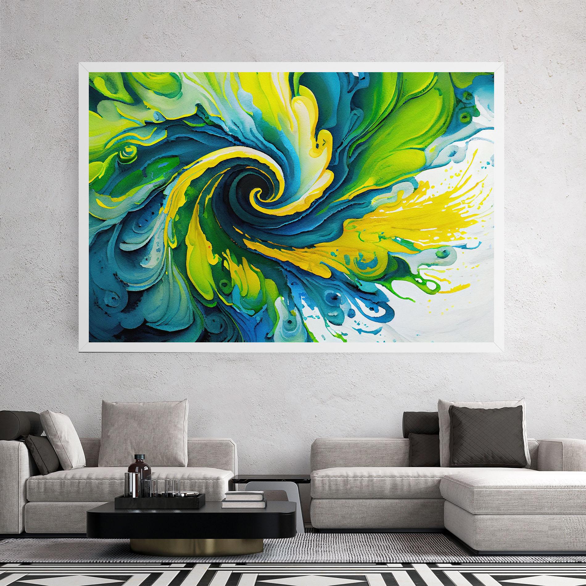 Vászonkép Yellow Green Spiral mockup 2