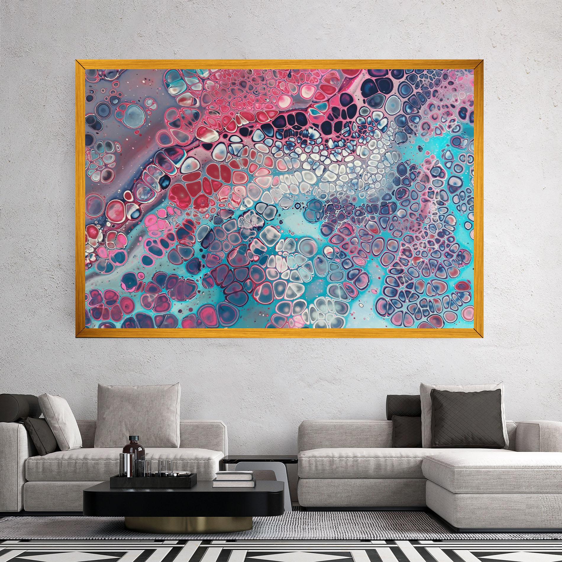 Vászonkép Abstract Blue Objects mockup 2