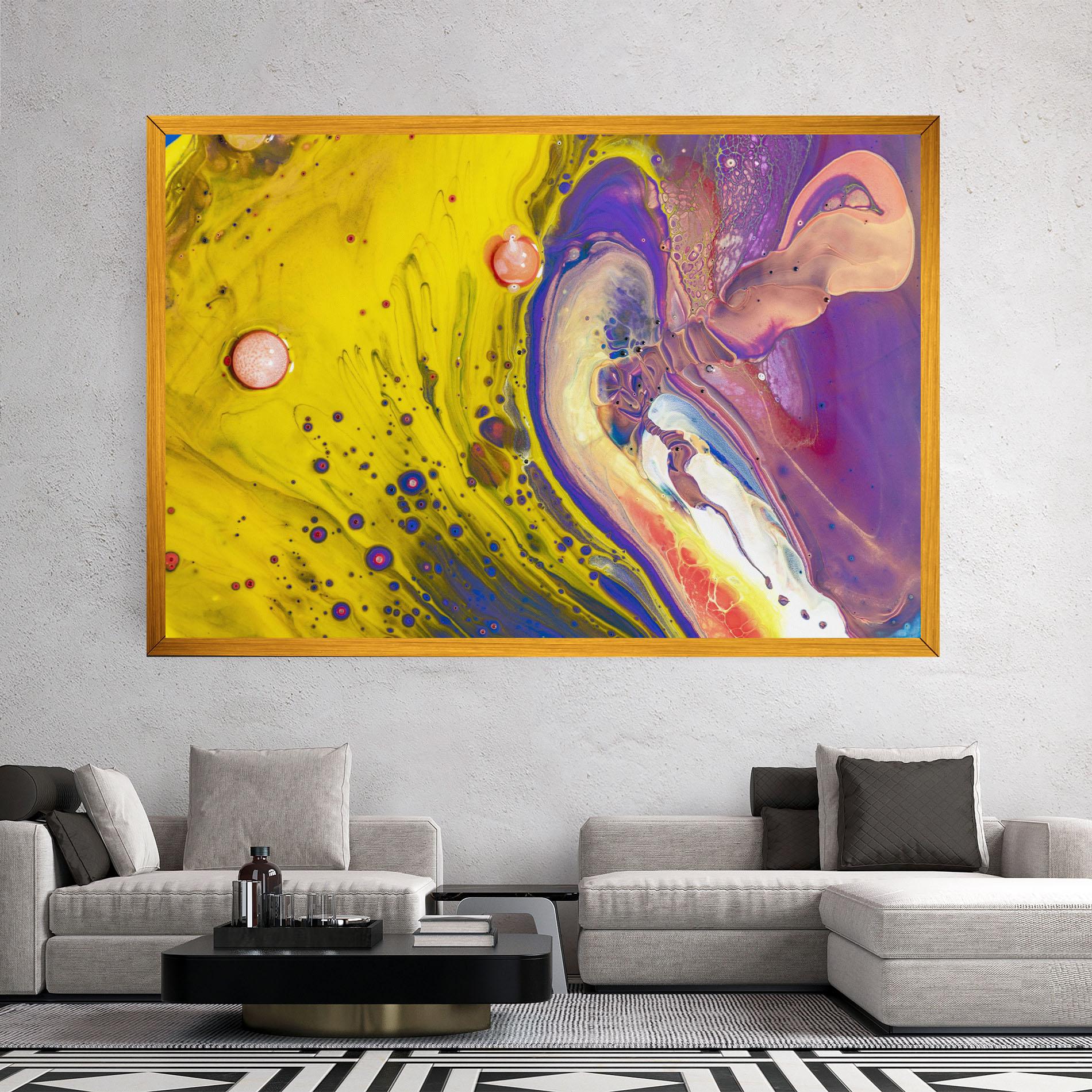 Vászonkép Colorful Liquid Marble mockup 2