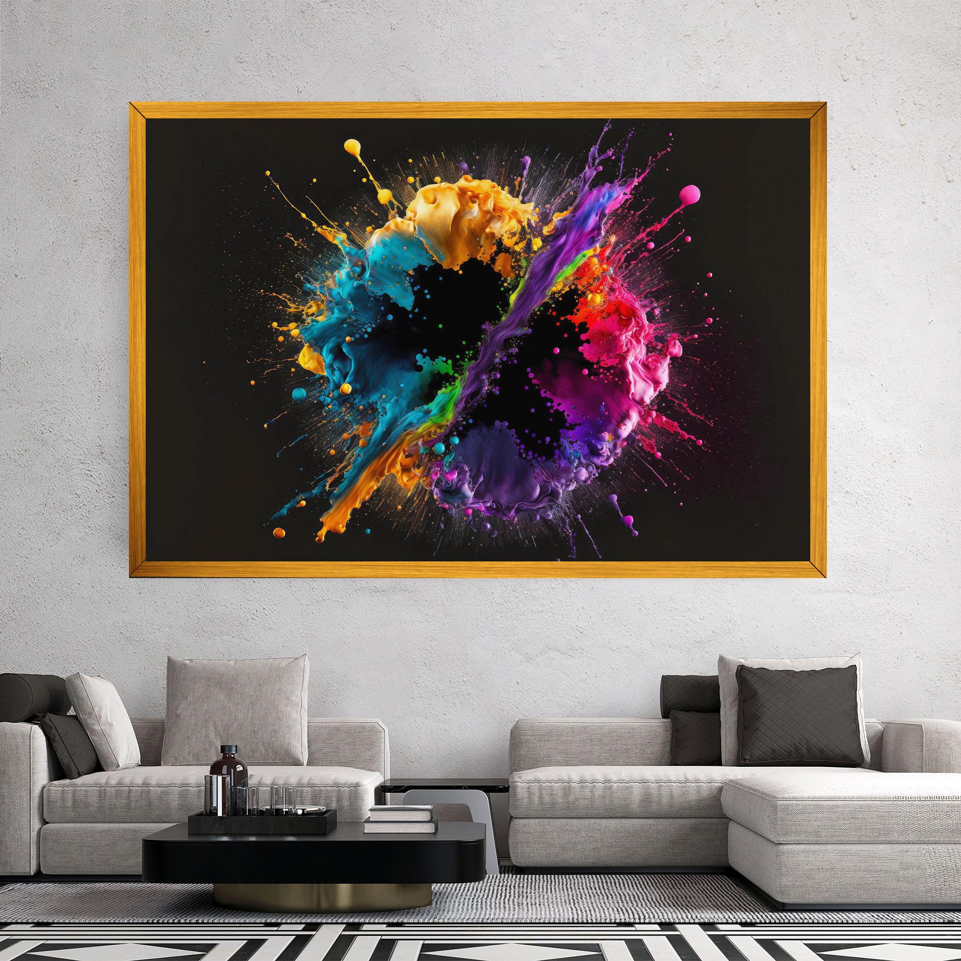 Vászonkép Oily Splash Explosion mockup 2