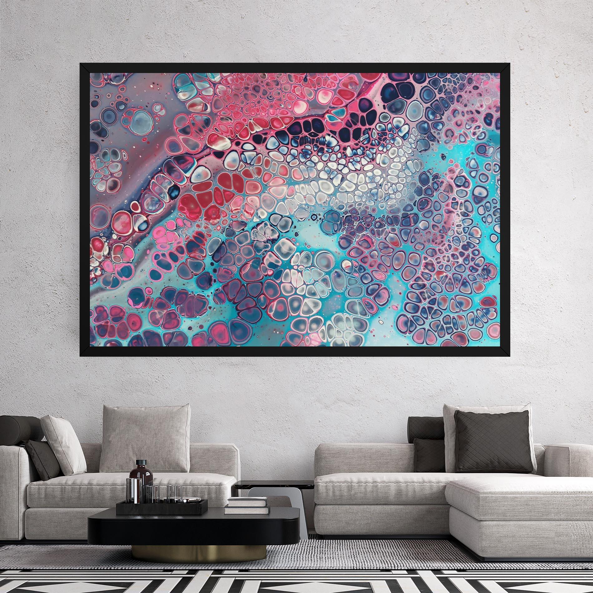 Vászonkép Abstract Blue Objects mockup 2