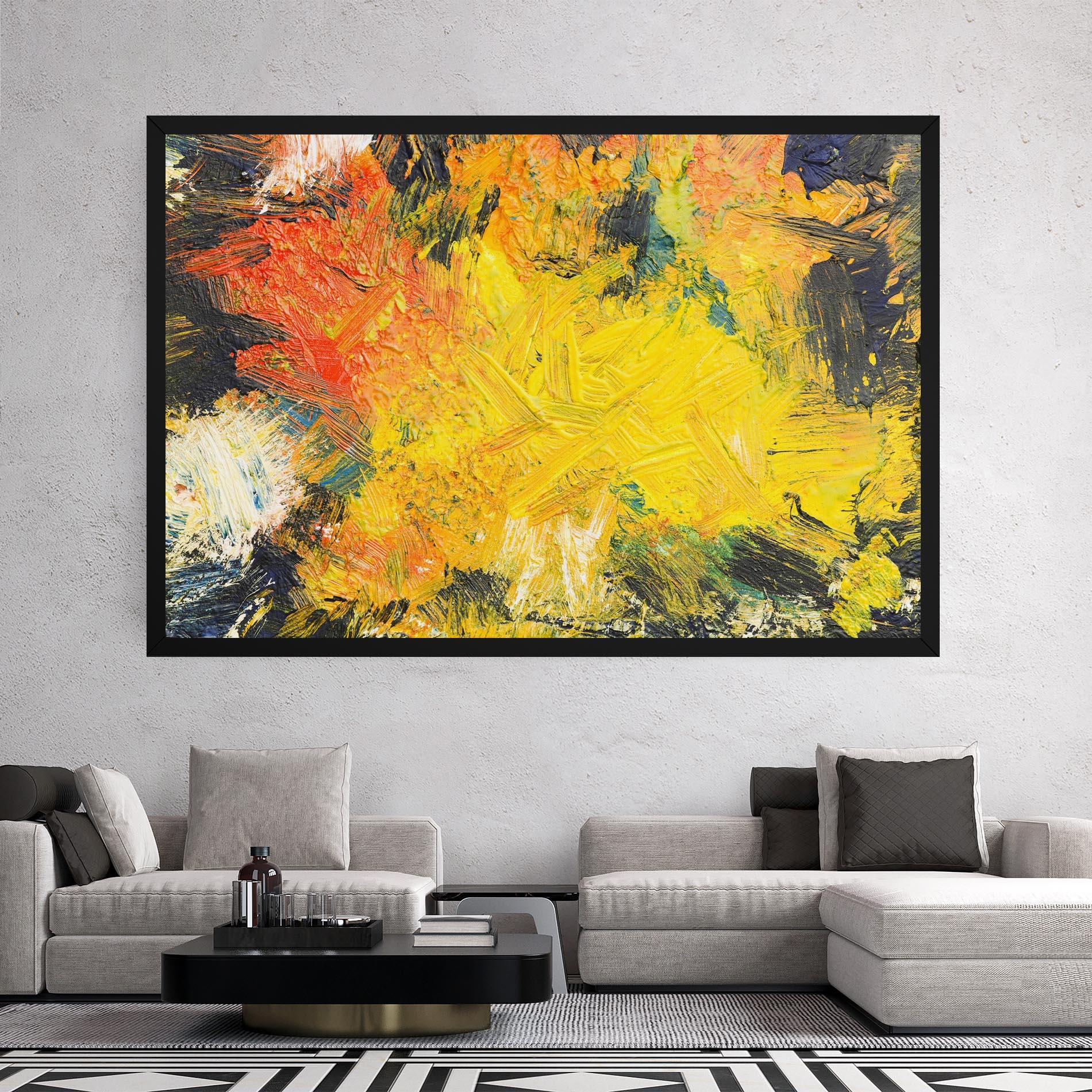 Vászonkép Artistic Yellow Painting mockup 2