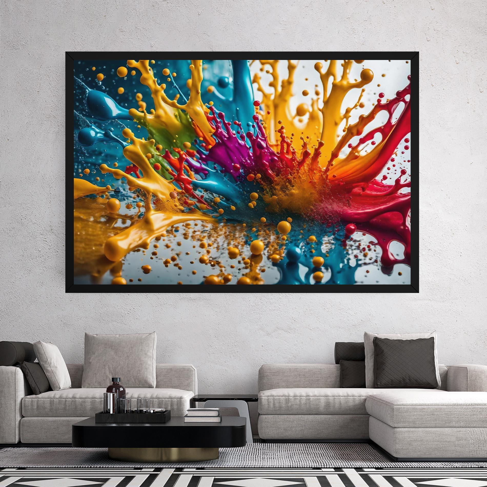 Vászonkép Colorful Water Splash mockup 2