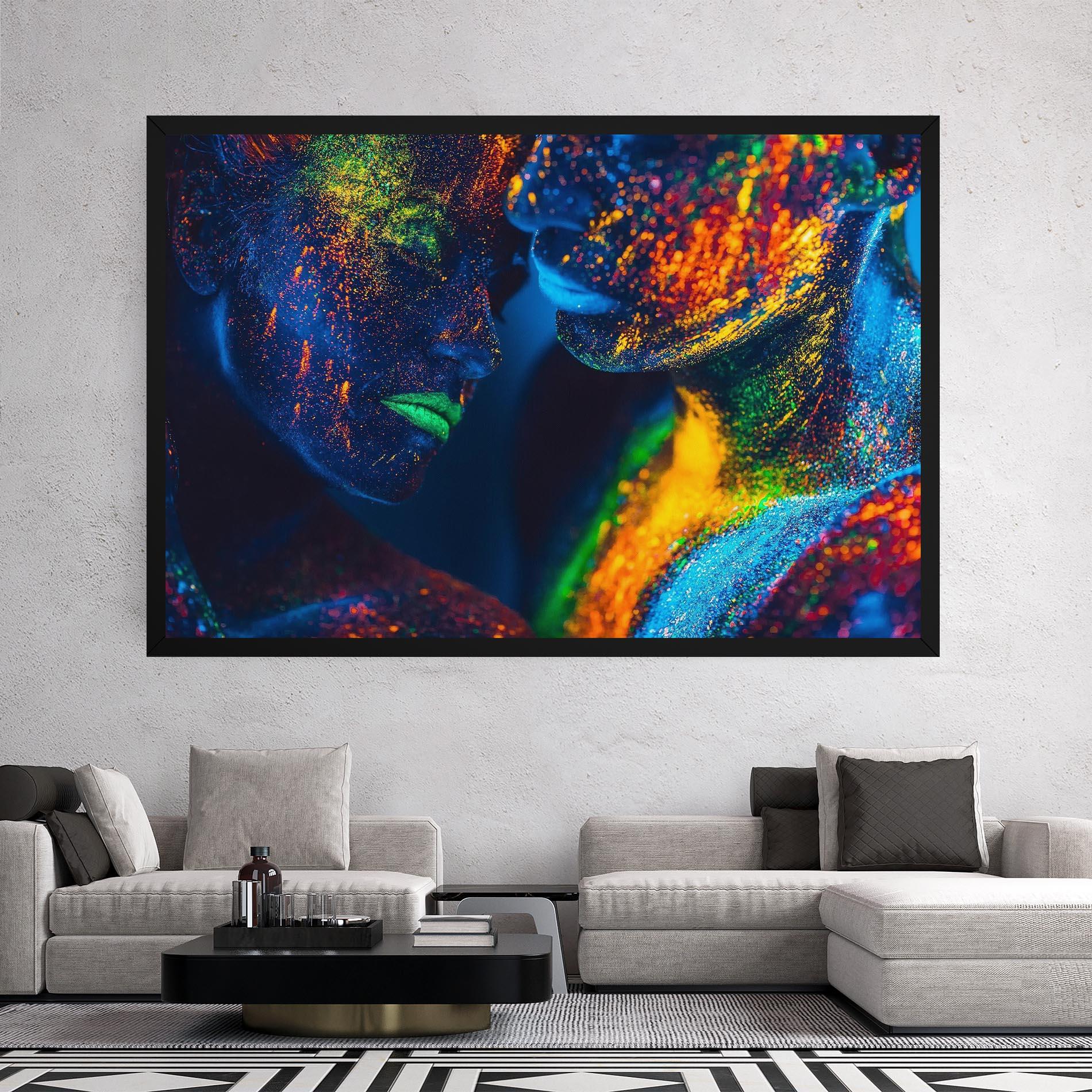 Vászonkép Fluorescent Green Lips mockup 2