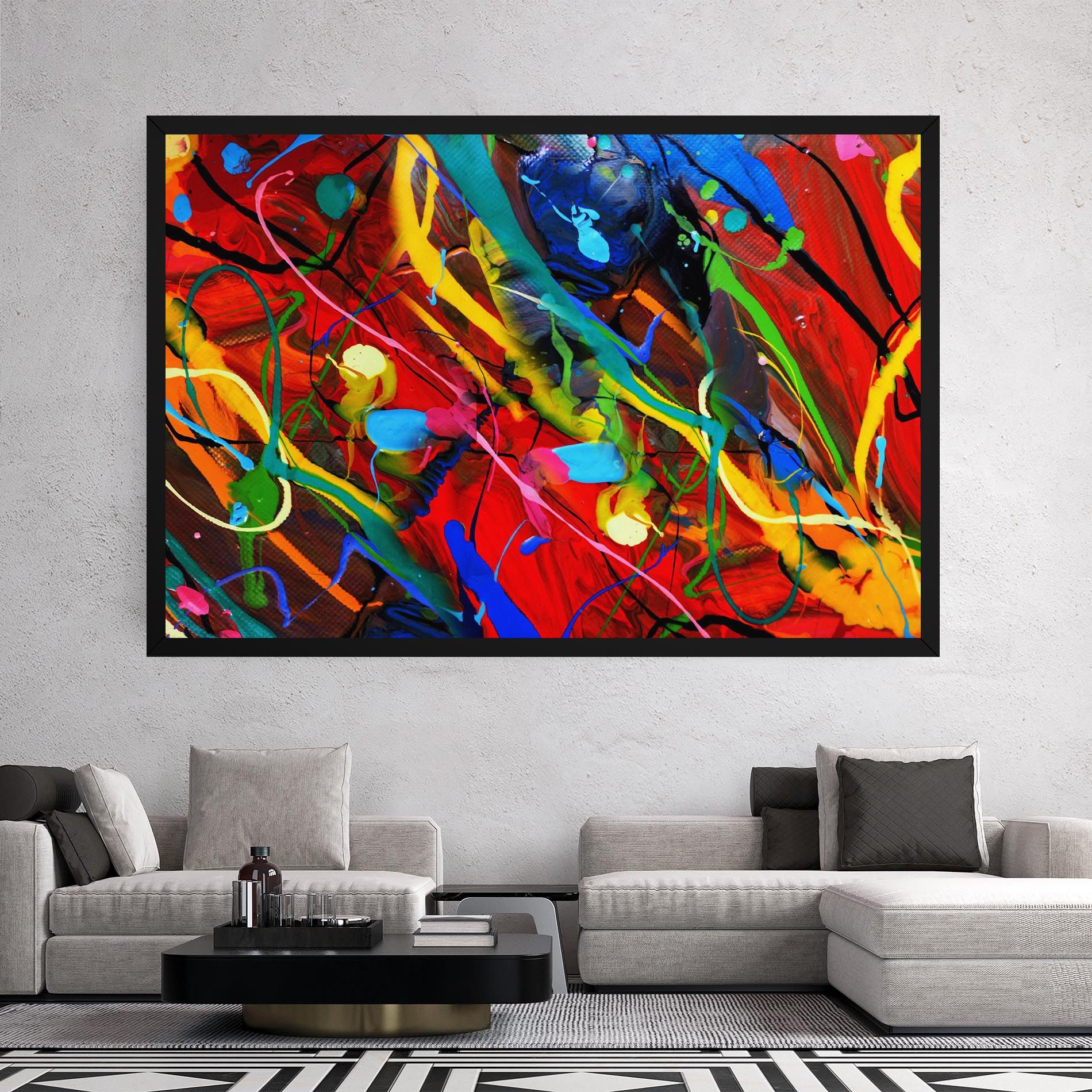 Hand Draw Red Painting mockup 2