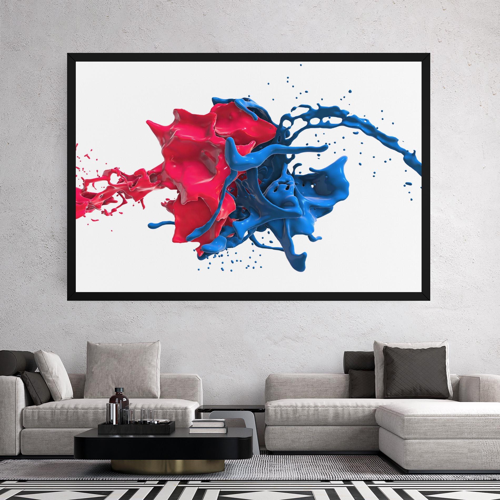 Vászonkép Pink And Blue Splash mockup 2