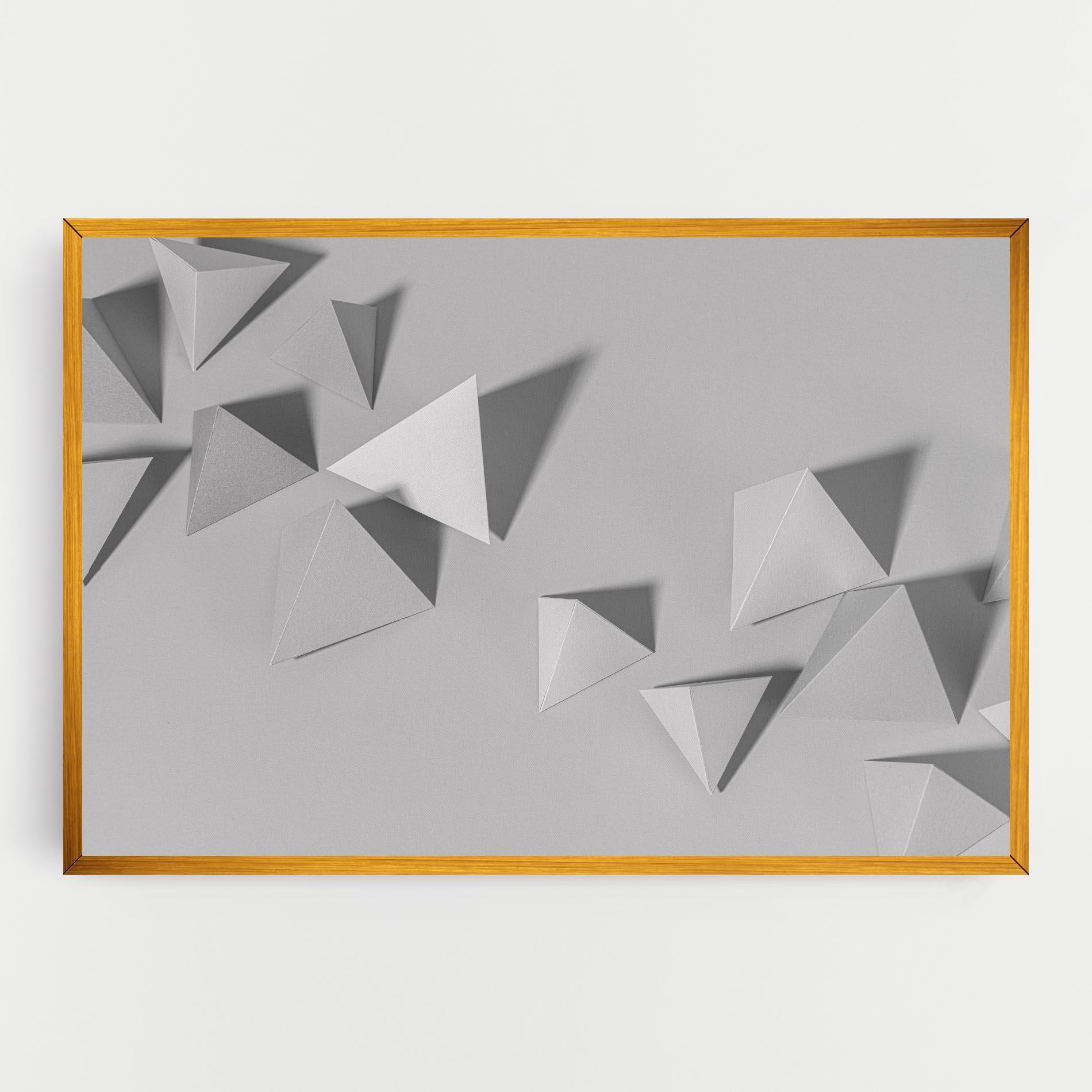 Vászonkép 3d White Triangle mockup 0