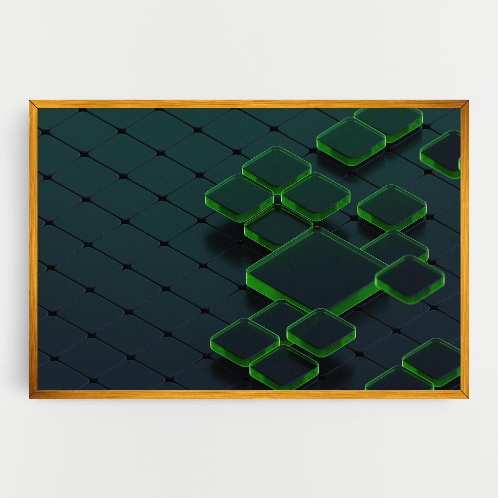Vászonkép Green Square Floating mockup 0