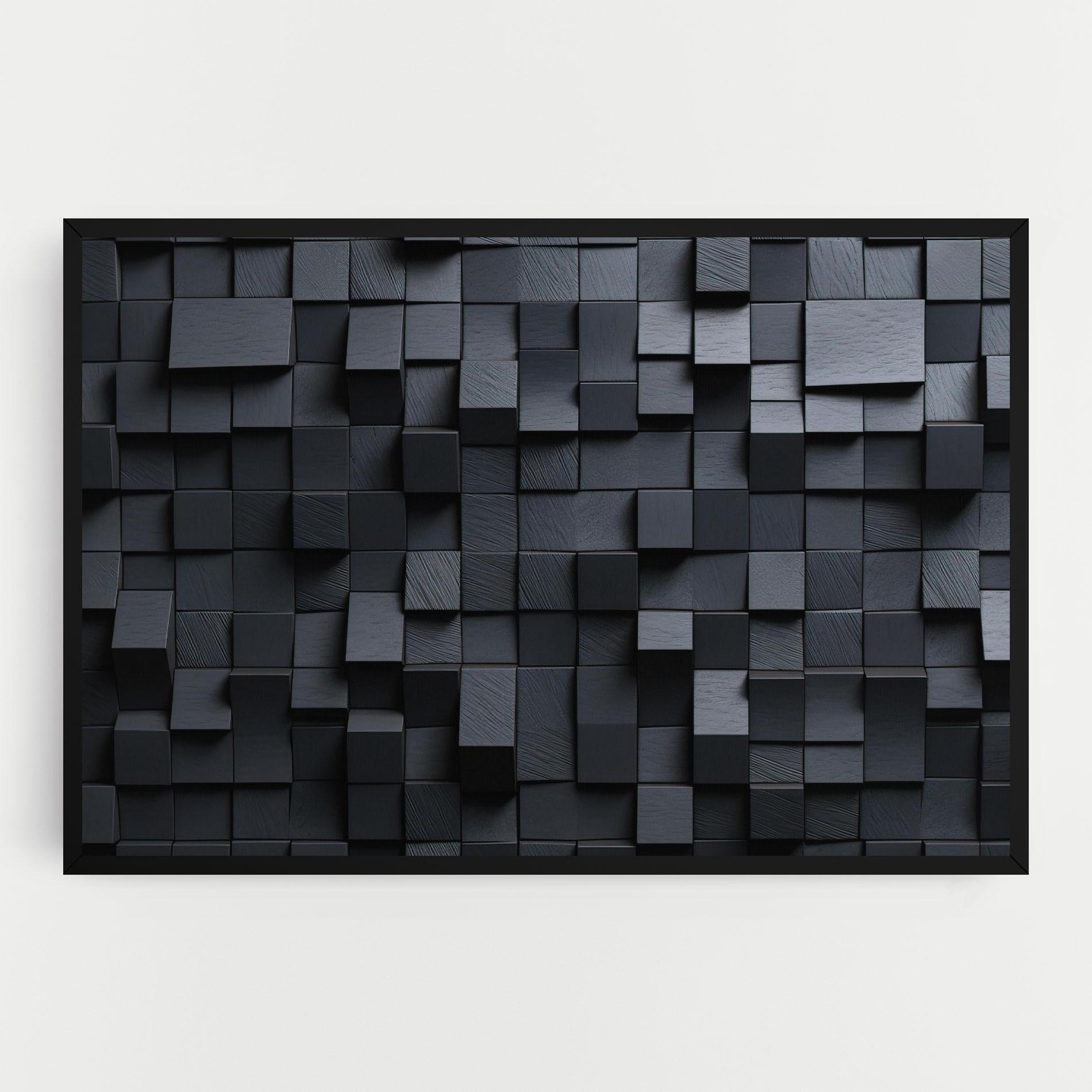 Vászonkép Black Square Pattern mockup 0
