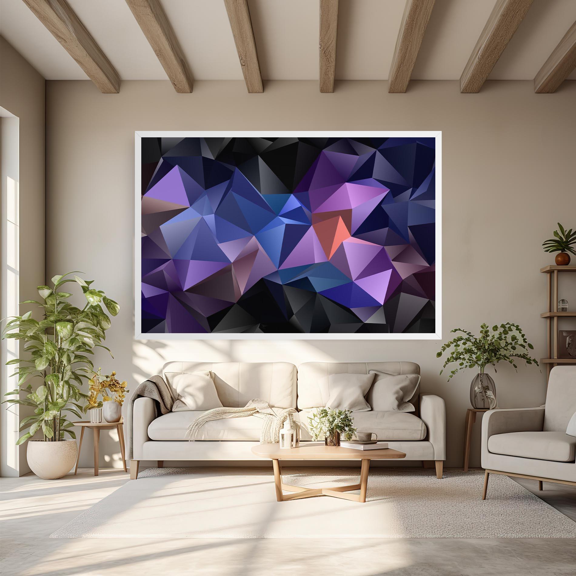 Vászonkép Black Purple Triangle mockup 6