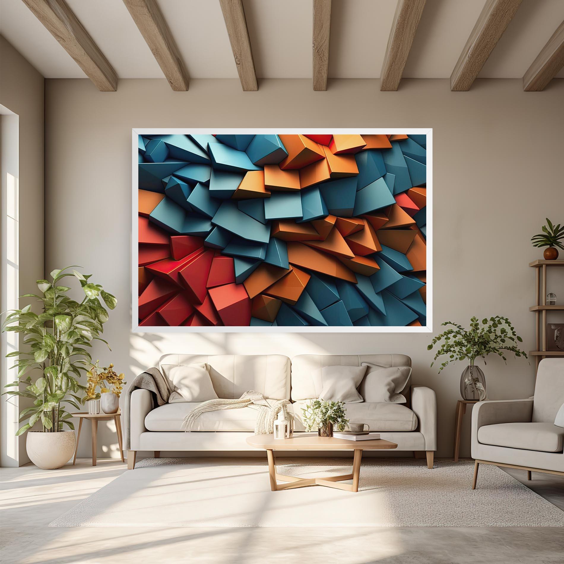 Vászonkép Multicolor Triangle mockup 6