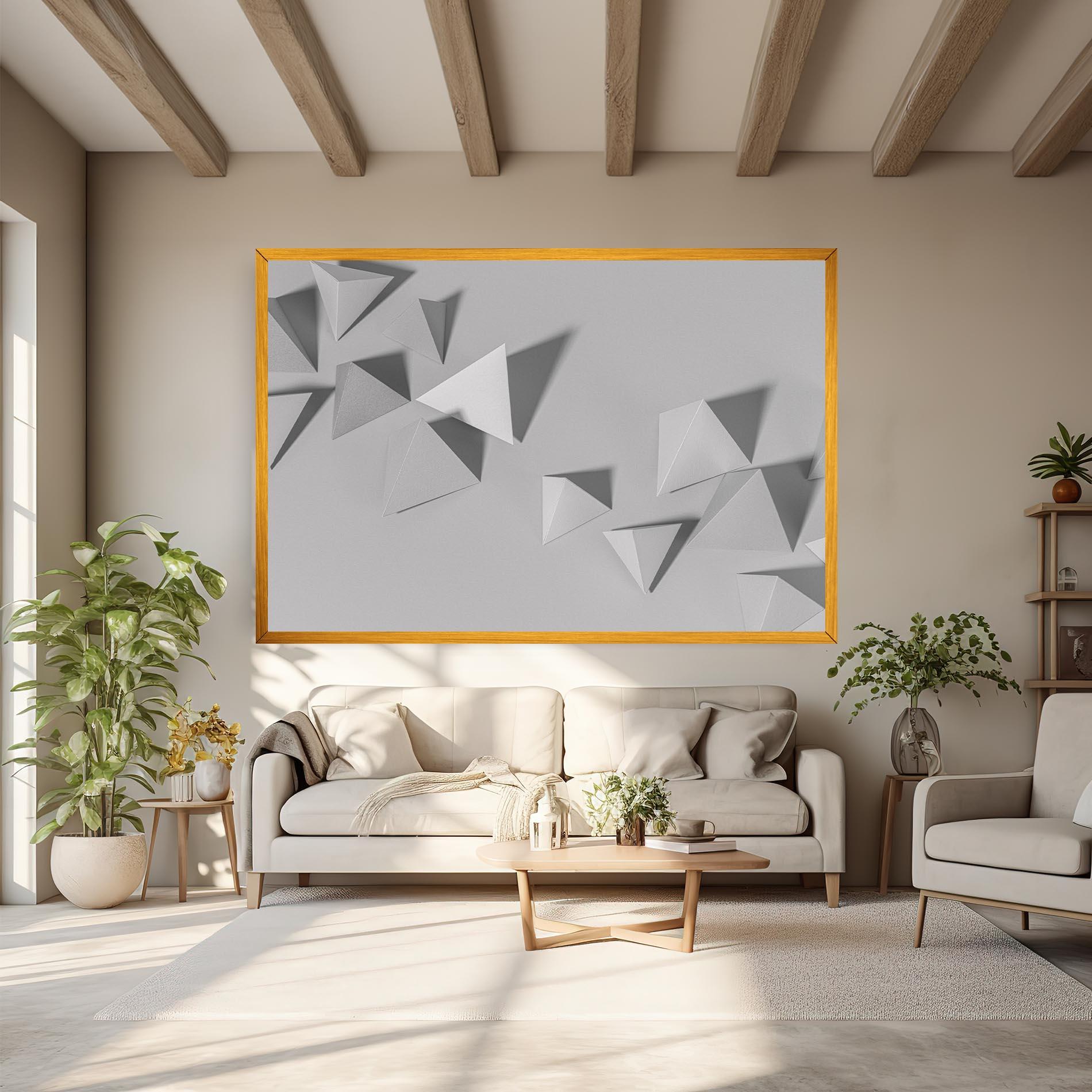 Vászonkép 3d White Triangle mockup 6