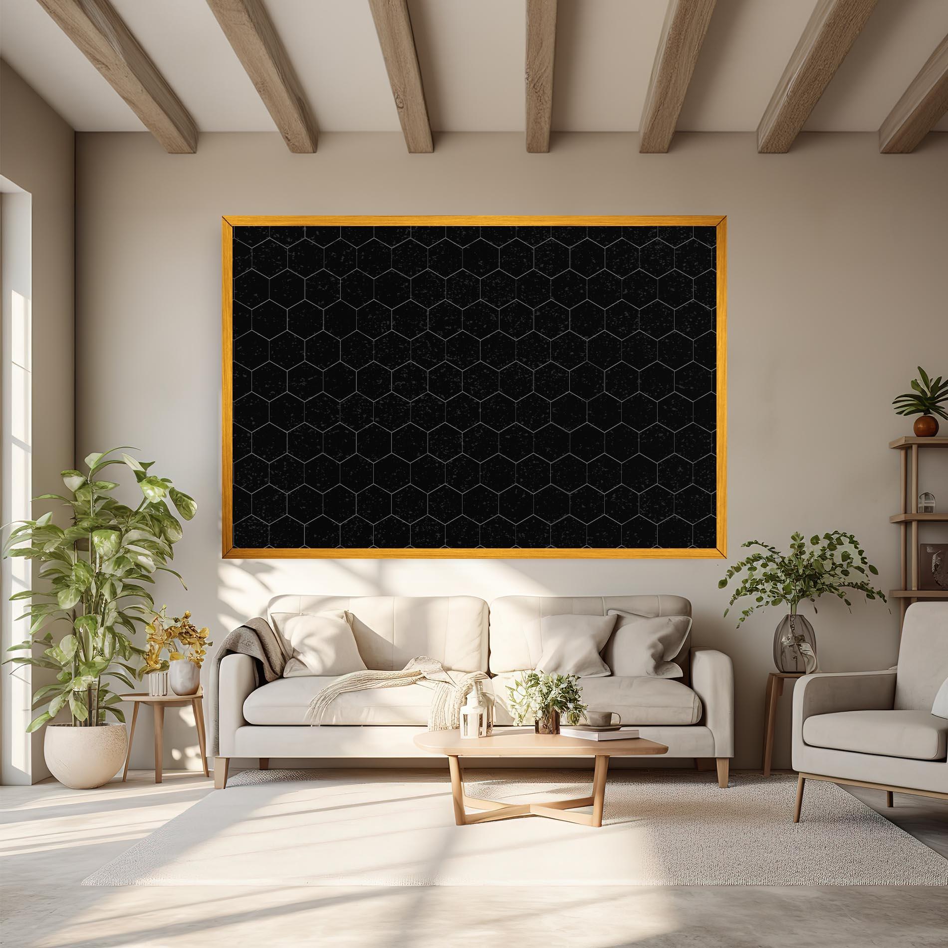 Vászonkép Black Hexagon mockup 6