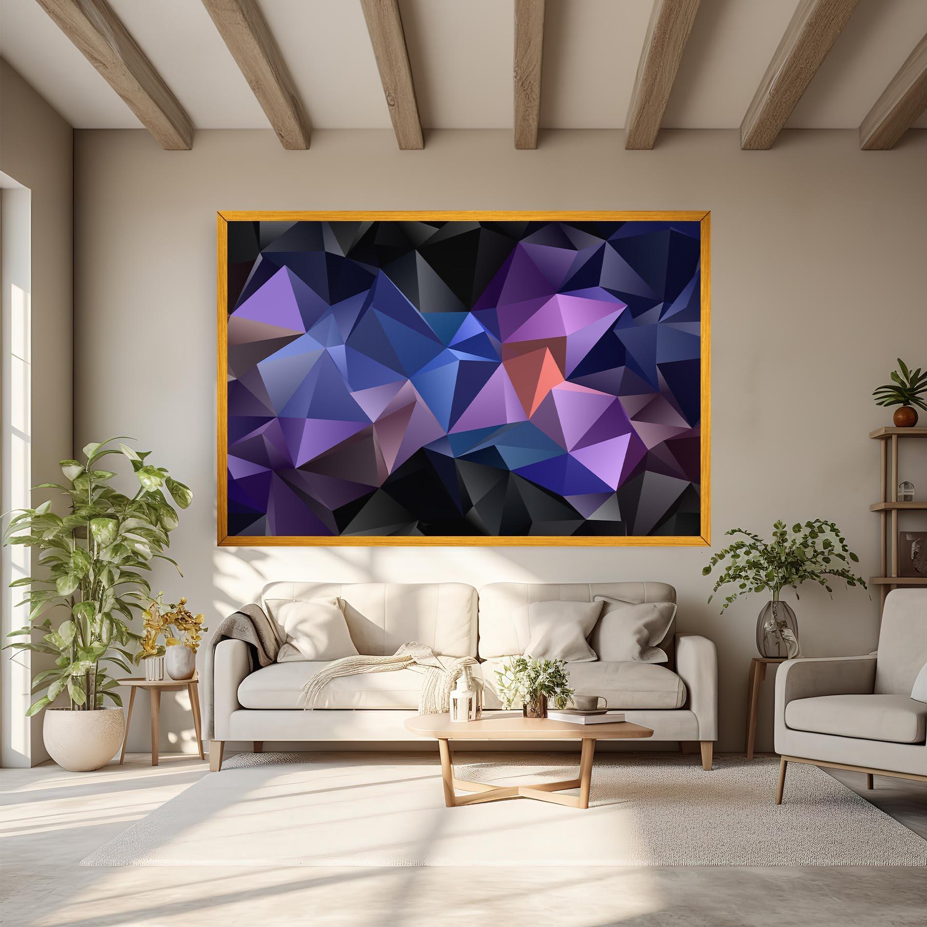 Vászonkép Black Purple Triangle mockup 6