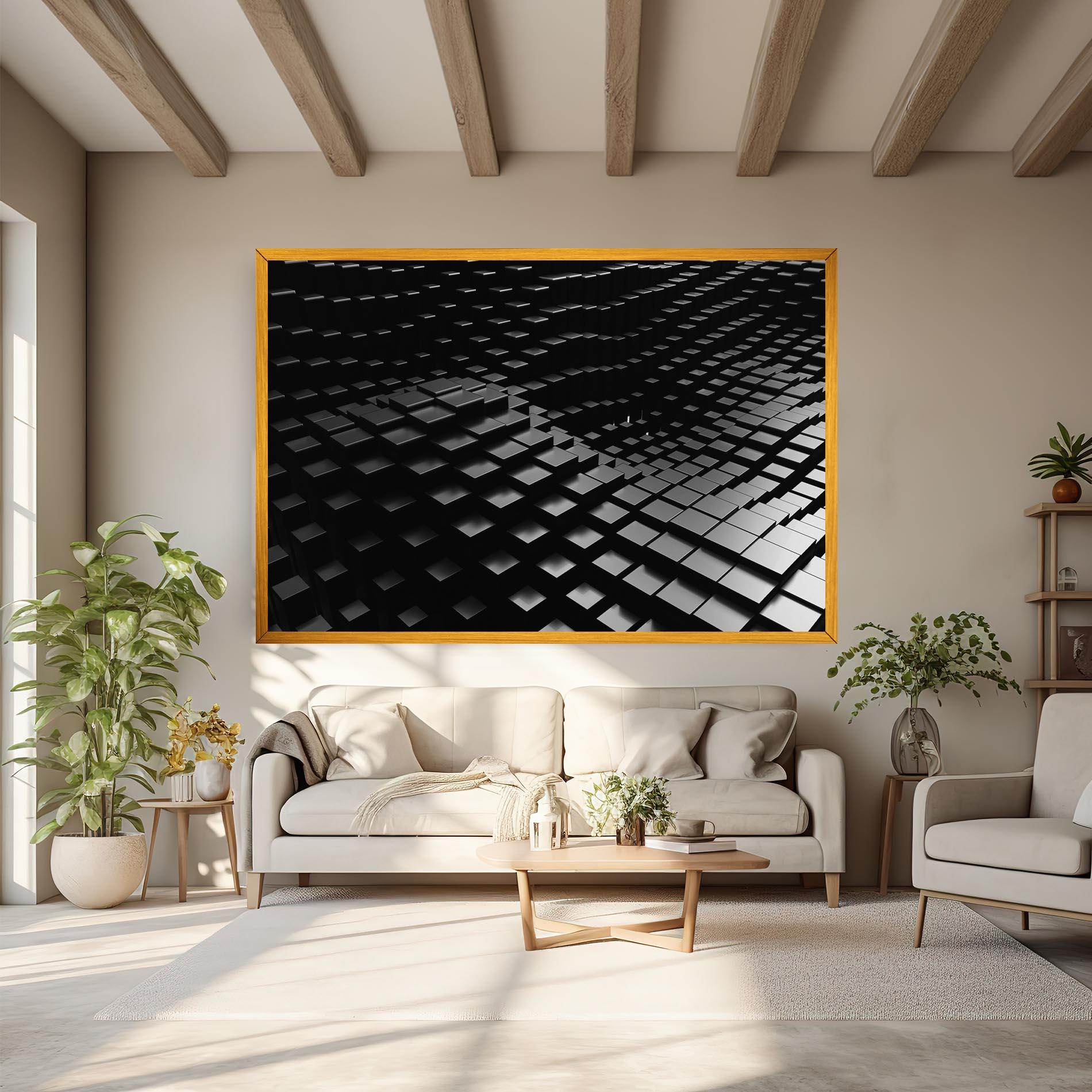 Vászonkép Black Square Wave mockup 6