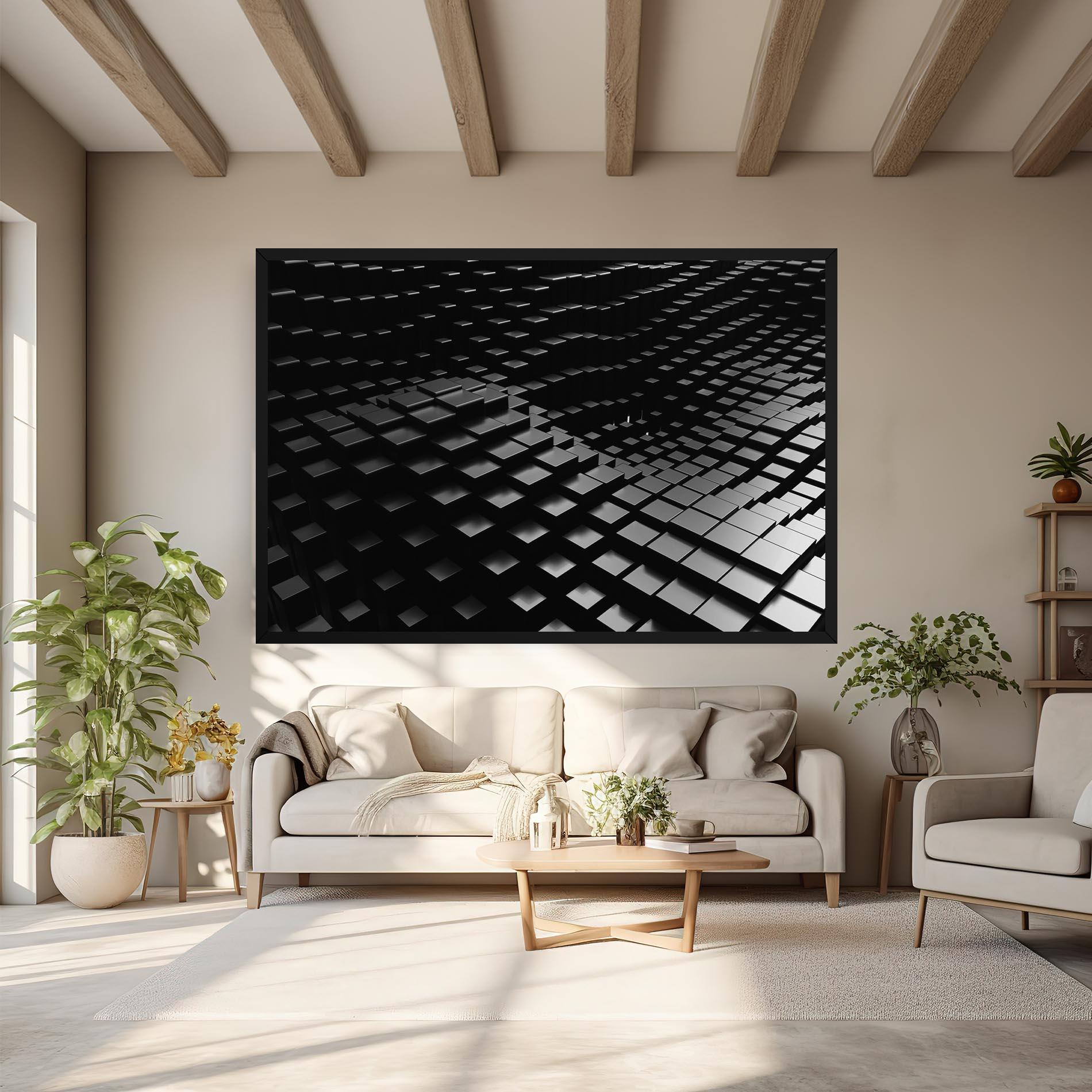 Vászonkép Black Square Wave mockup 6