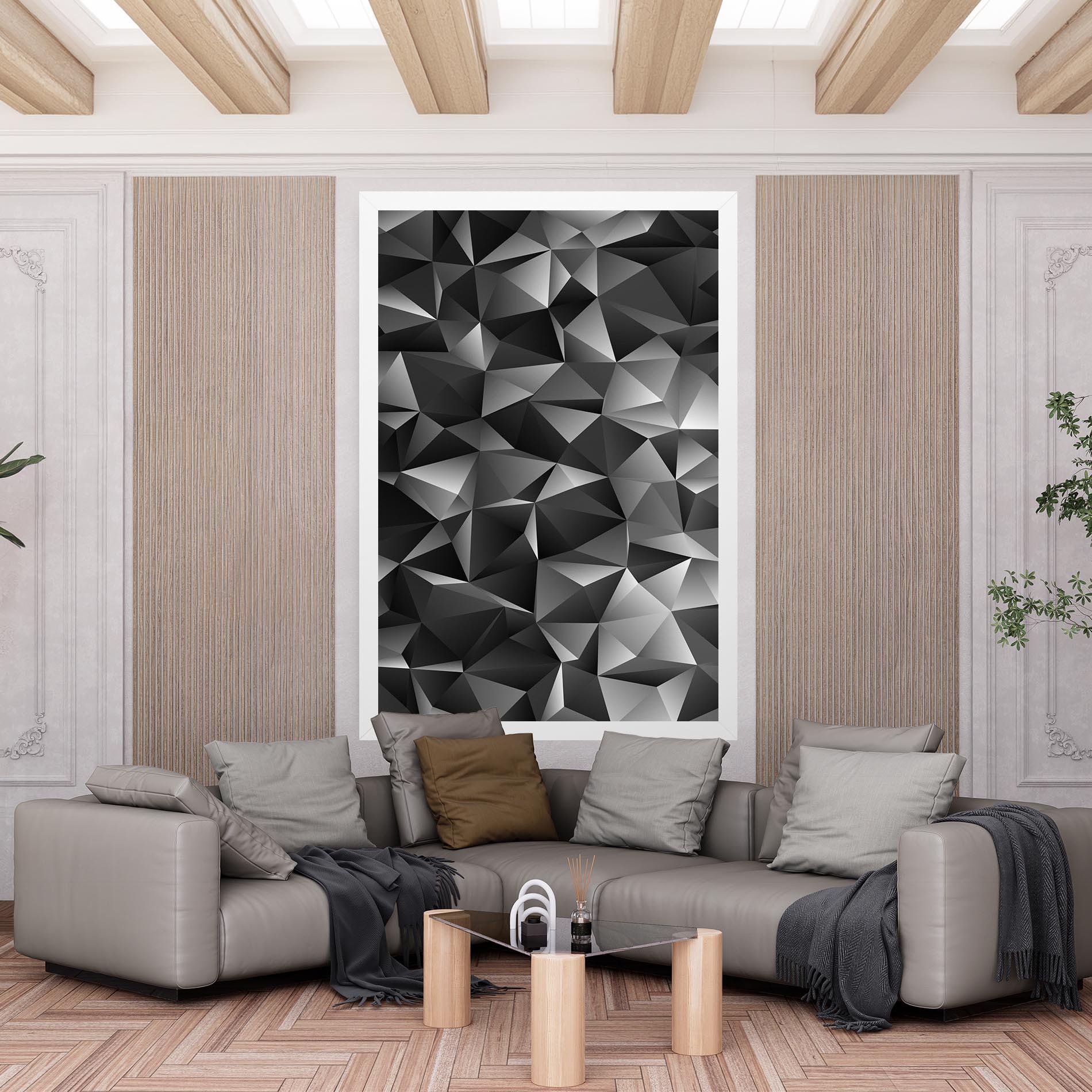 Vászonkép Black Triangle Pattern mockup 6